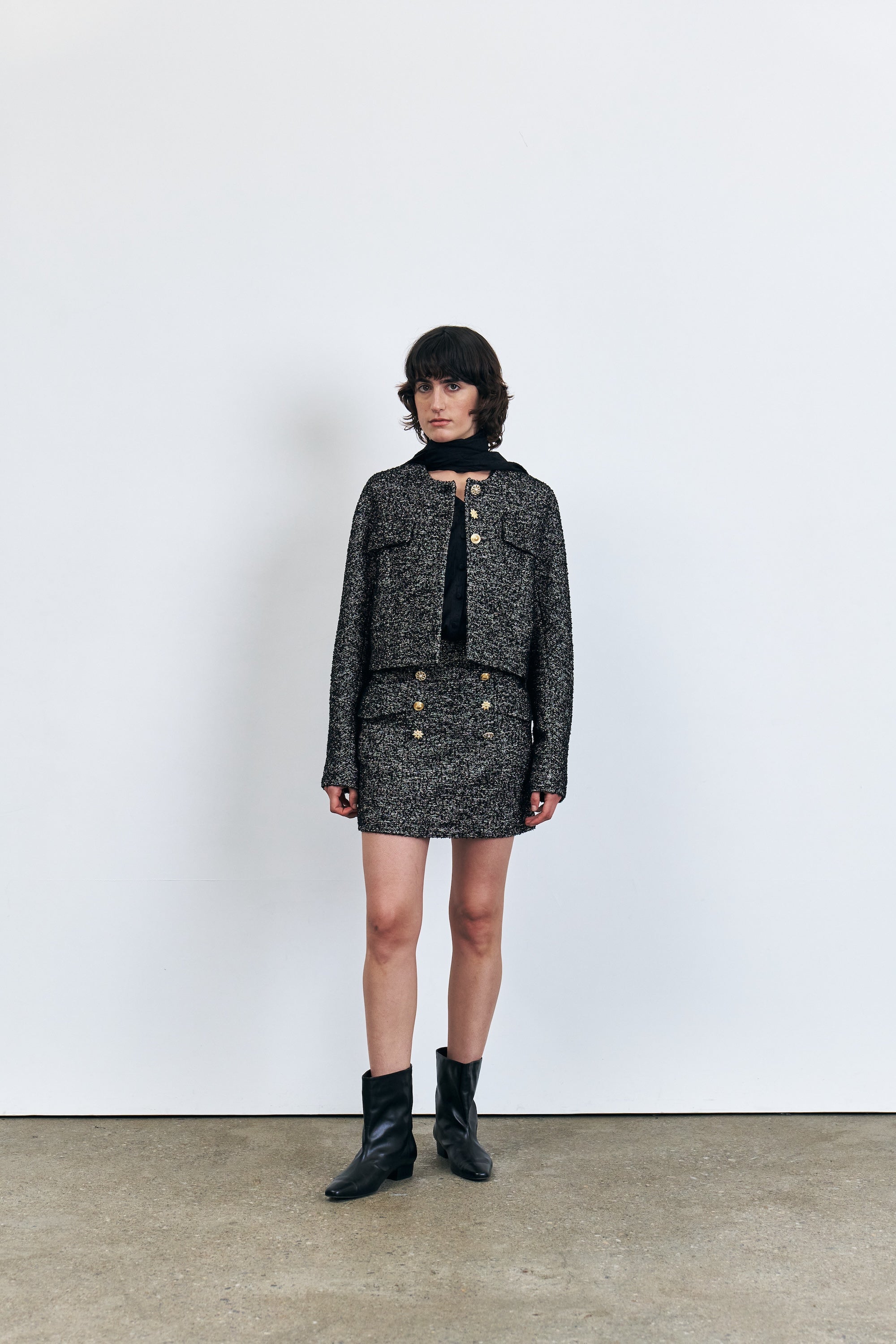 Three Button Tweed Jacket