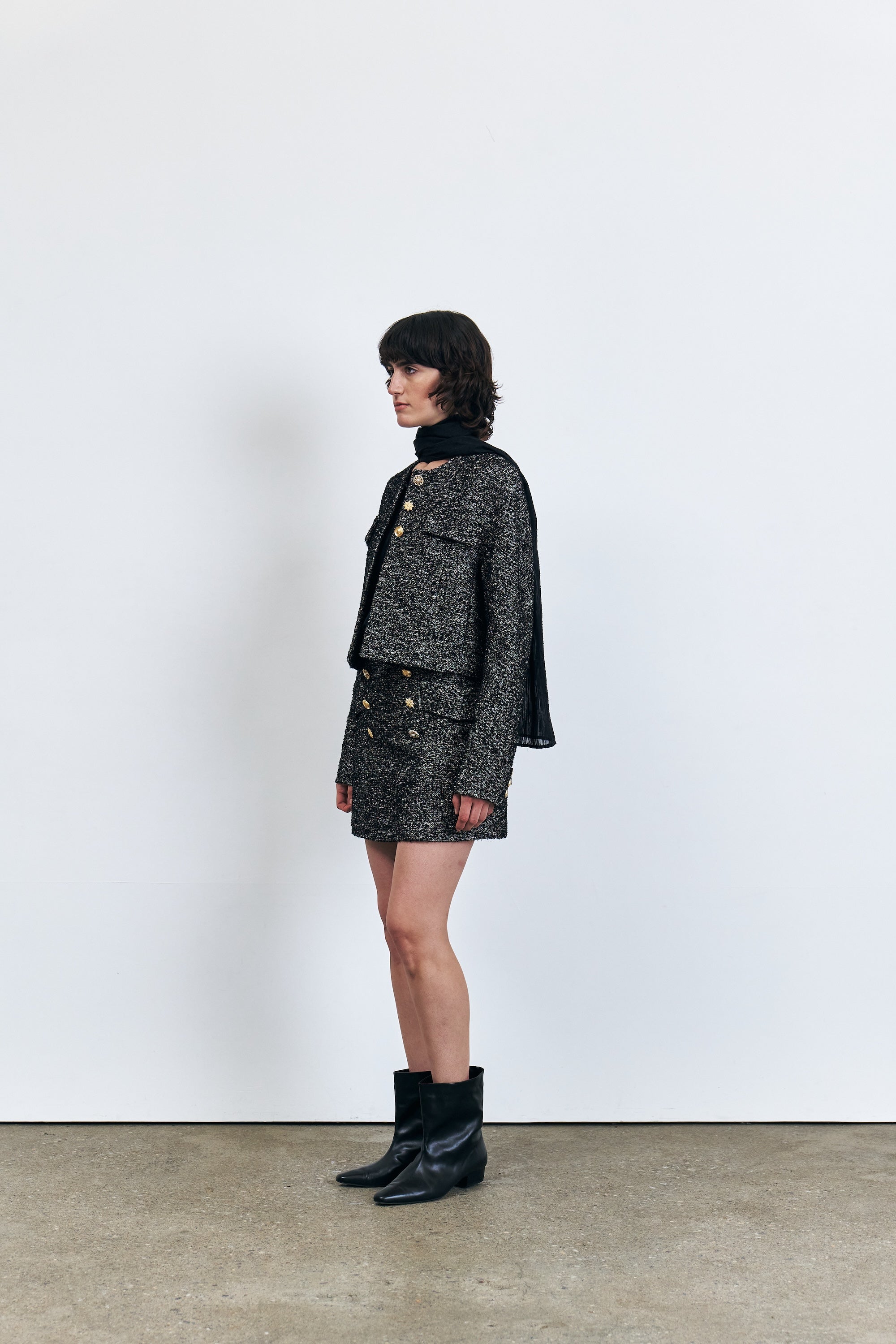 Three Button Tweed Jacket