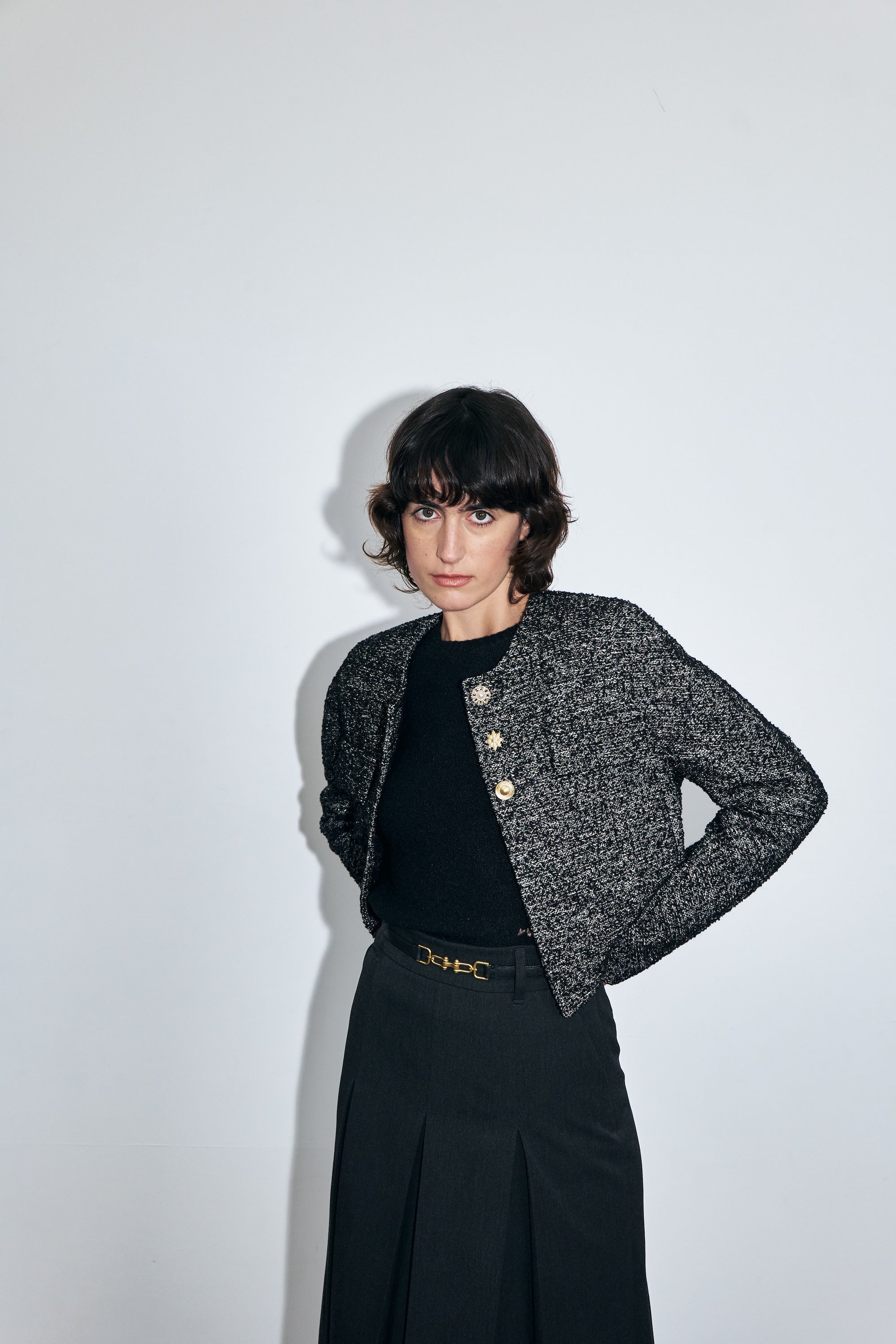 Three Button Tweed Jacket