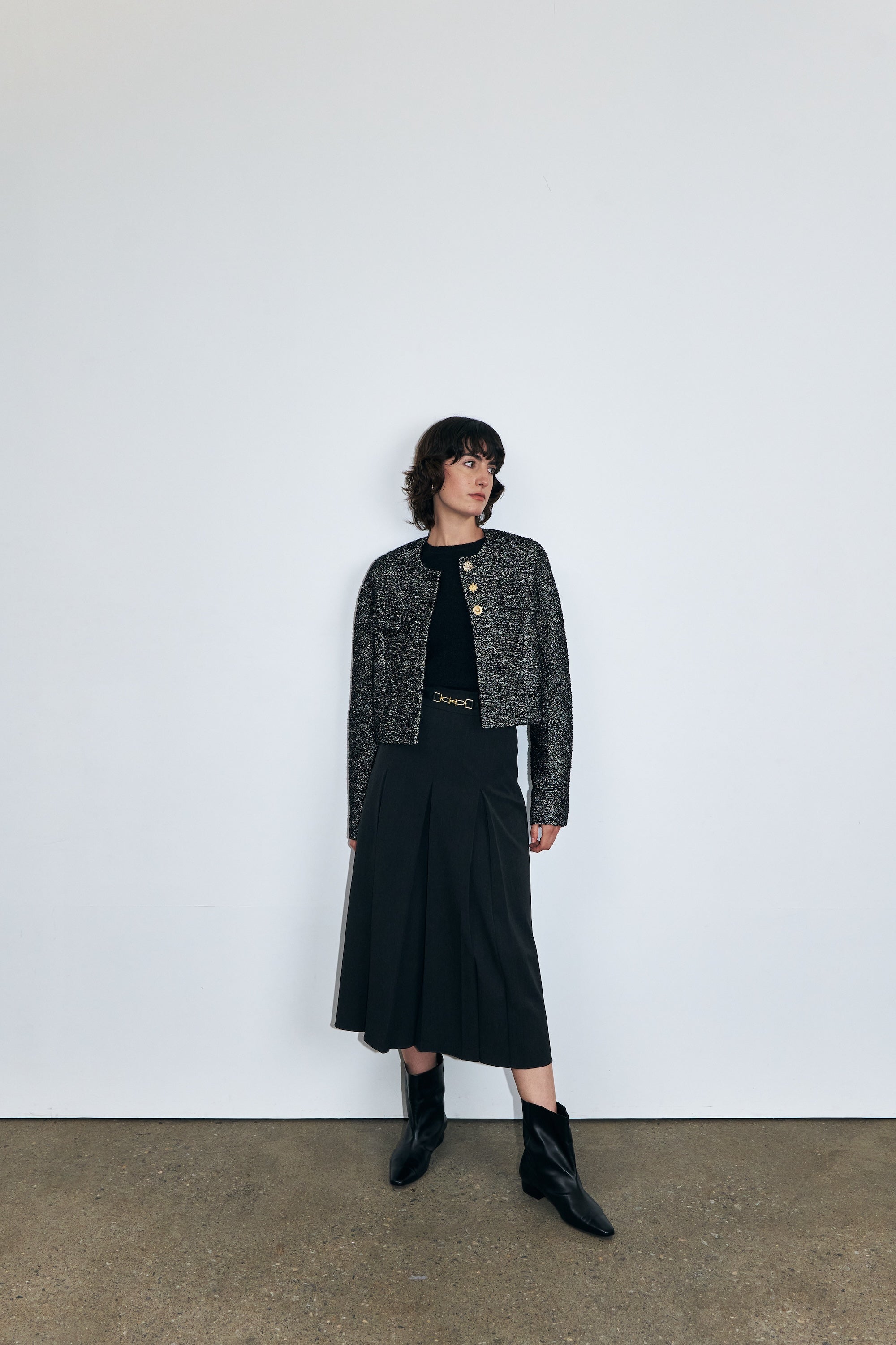 Three Button Tweed Jacket