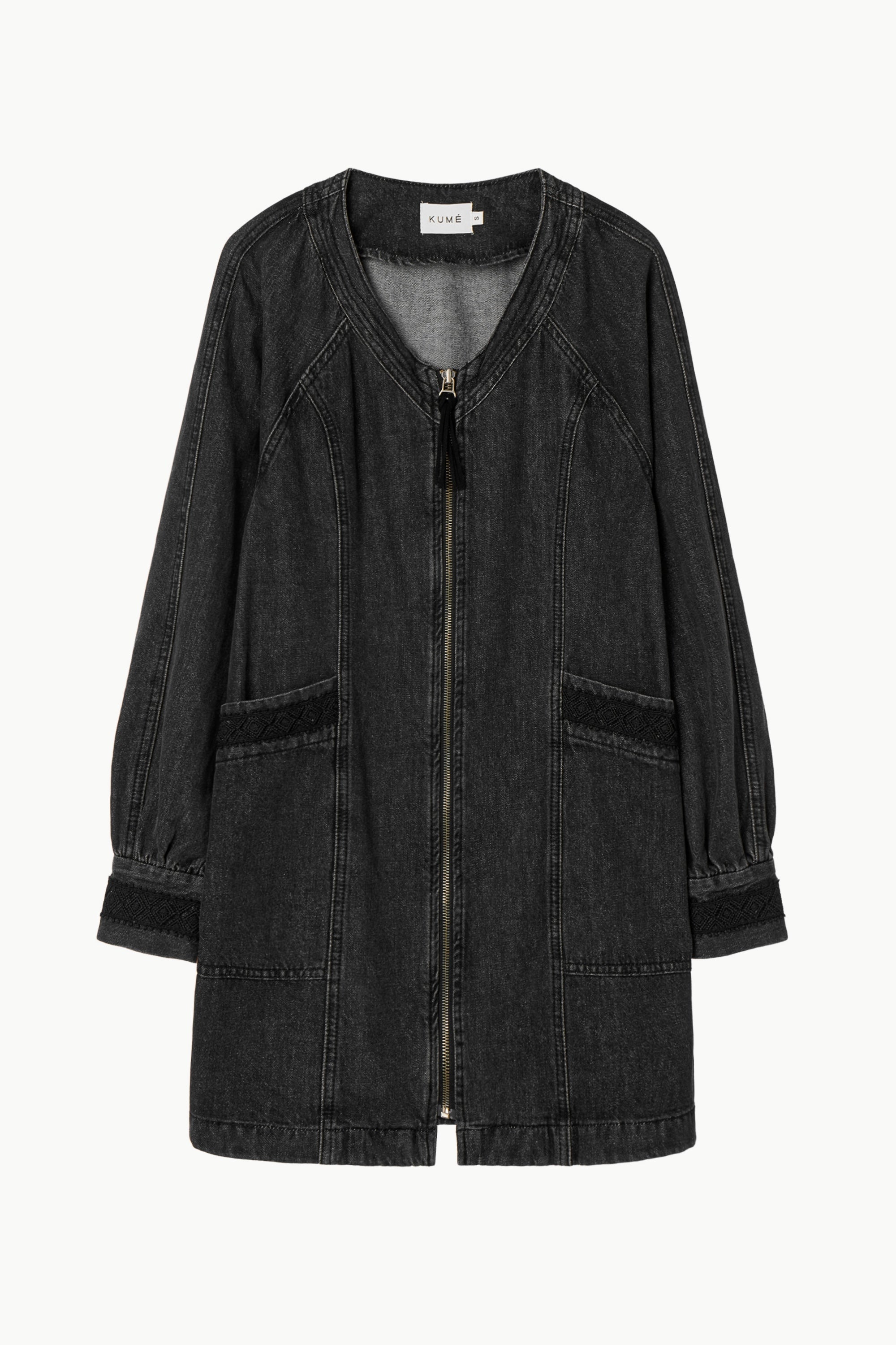 Denim Zip-up Mini Dress