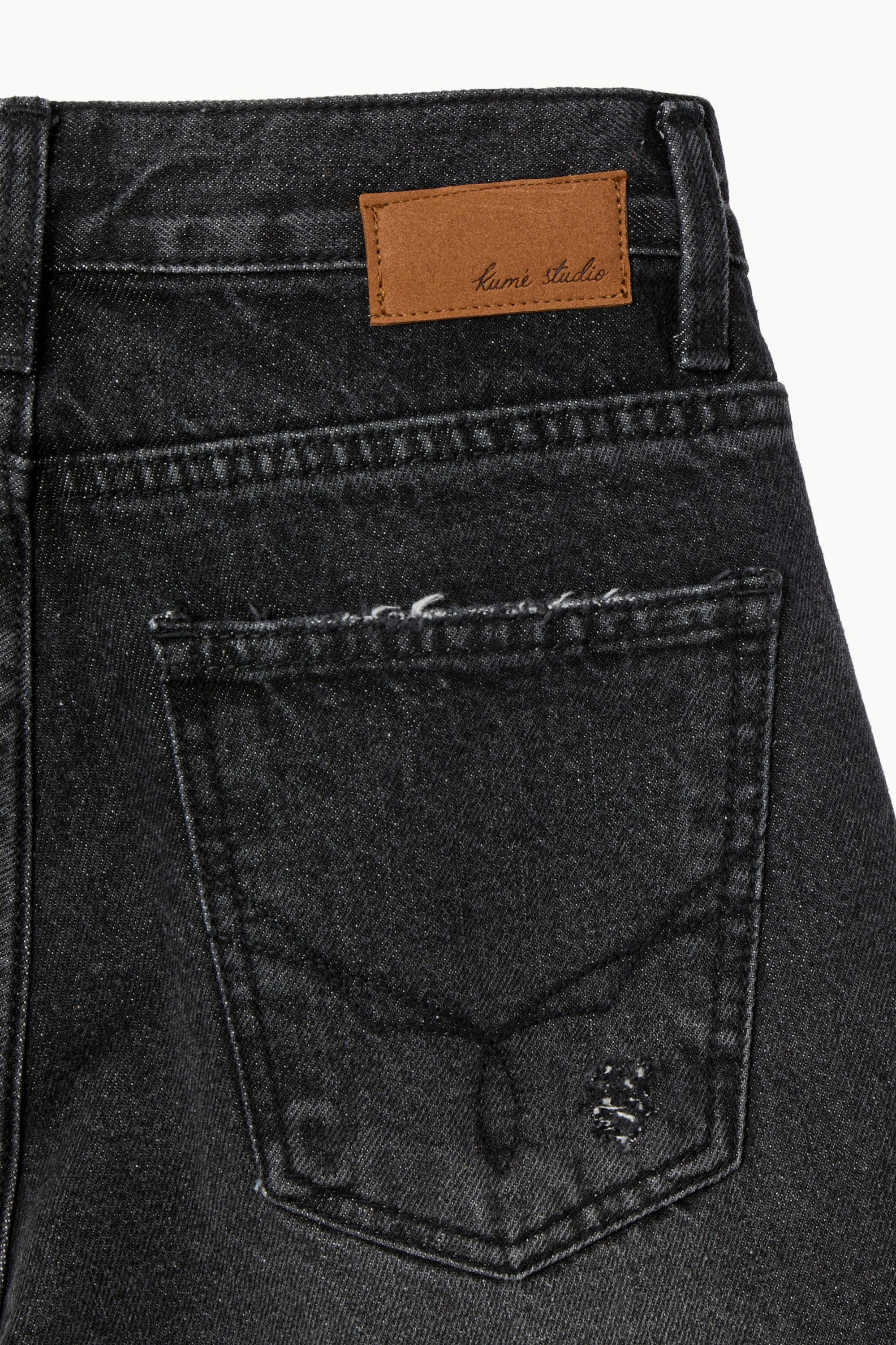 KUME Destroyed Straight Denim Pants