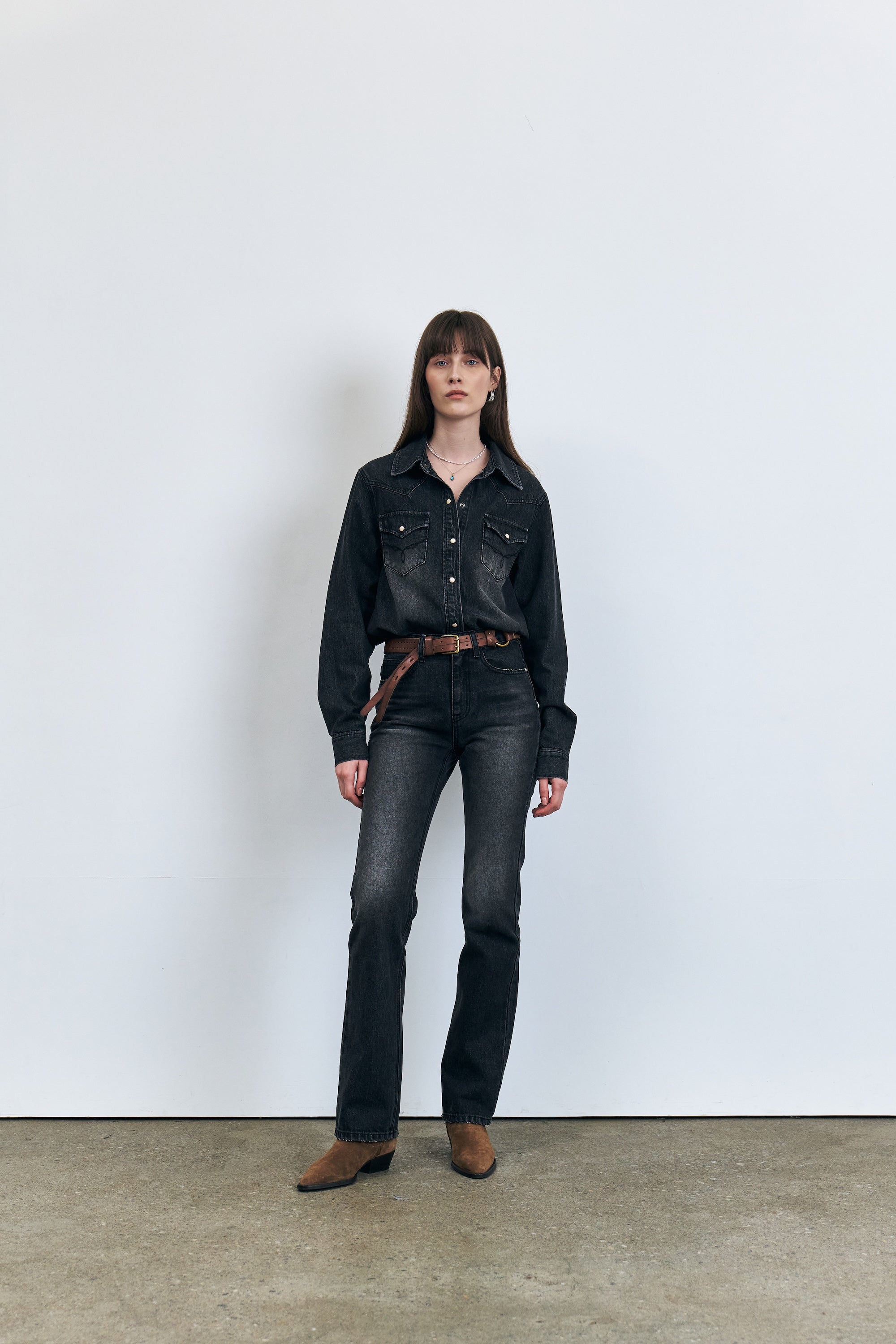 KUME Destroyed Straight Denim Pants