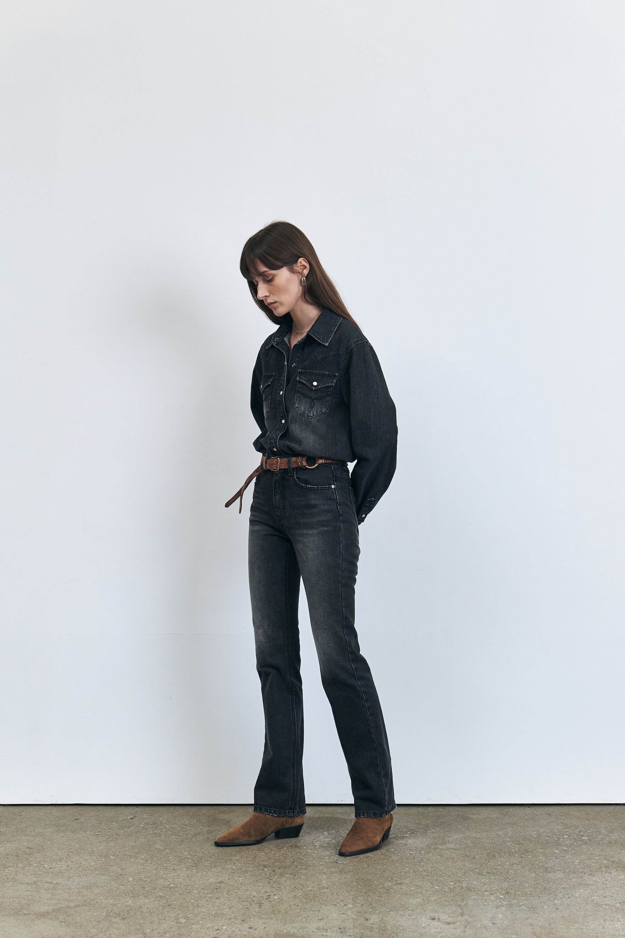 KUME Destroyed Straight Denim Pants