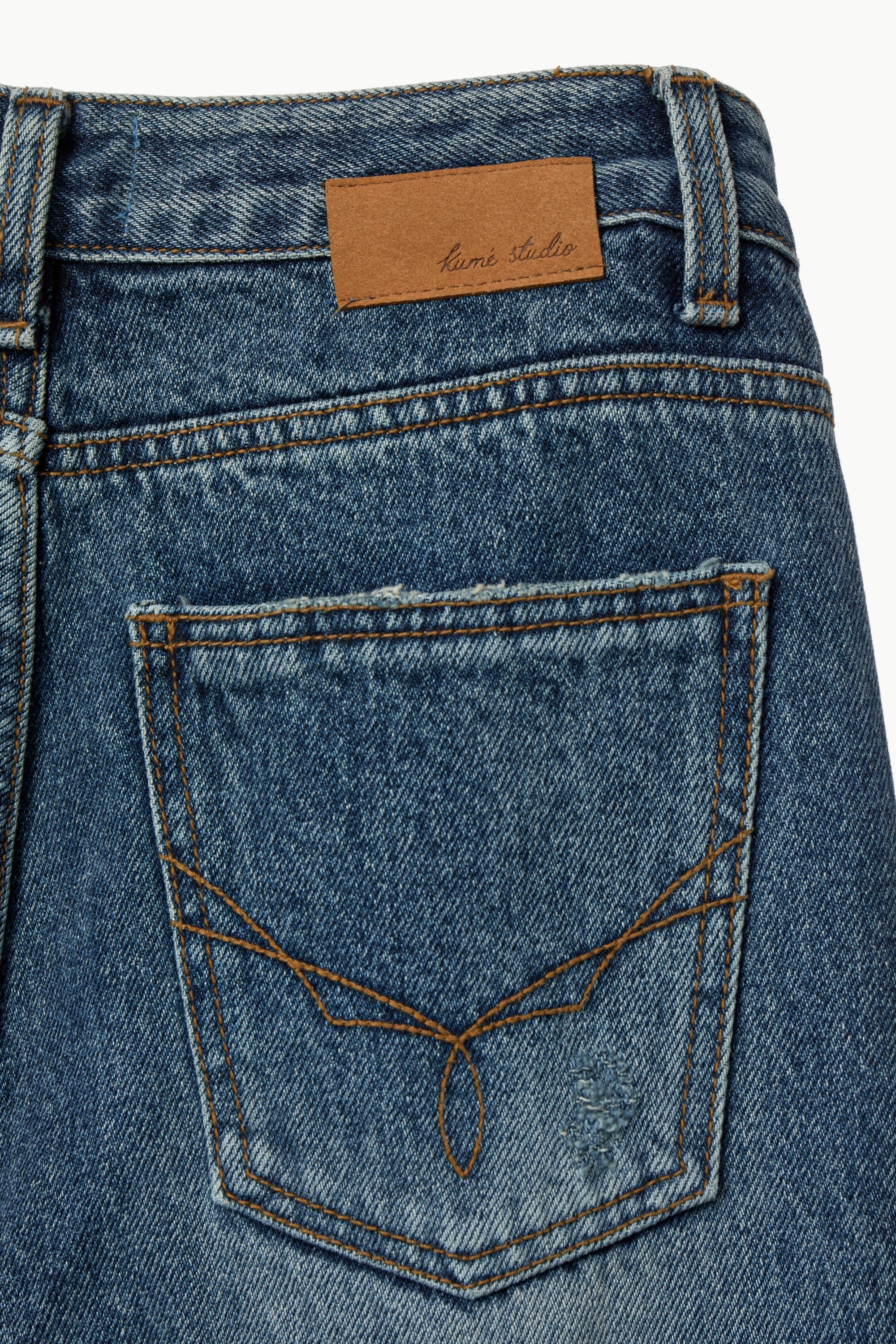 KUME Destroyed Straight Denim Pants