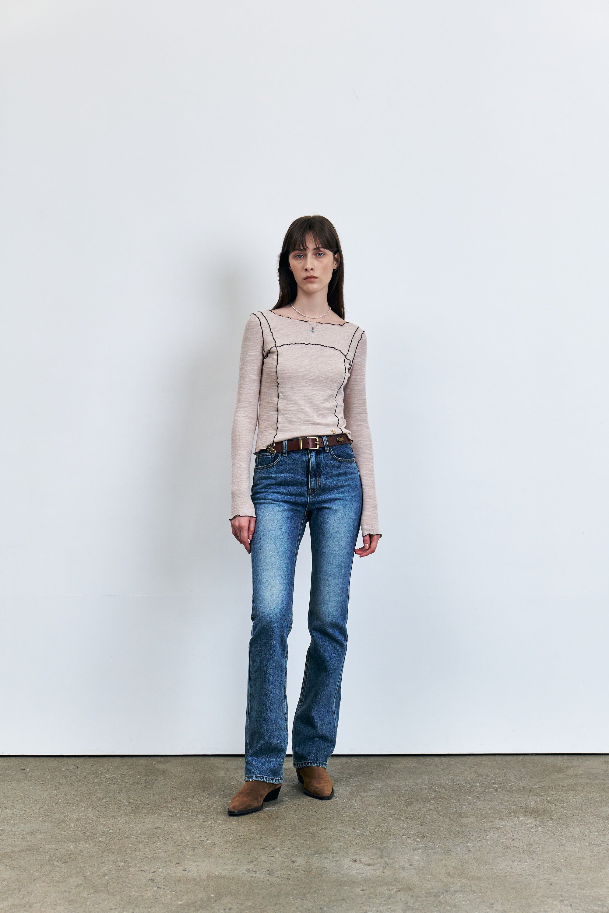 KUME Destroyed Straight Denim Pants