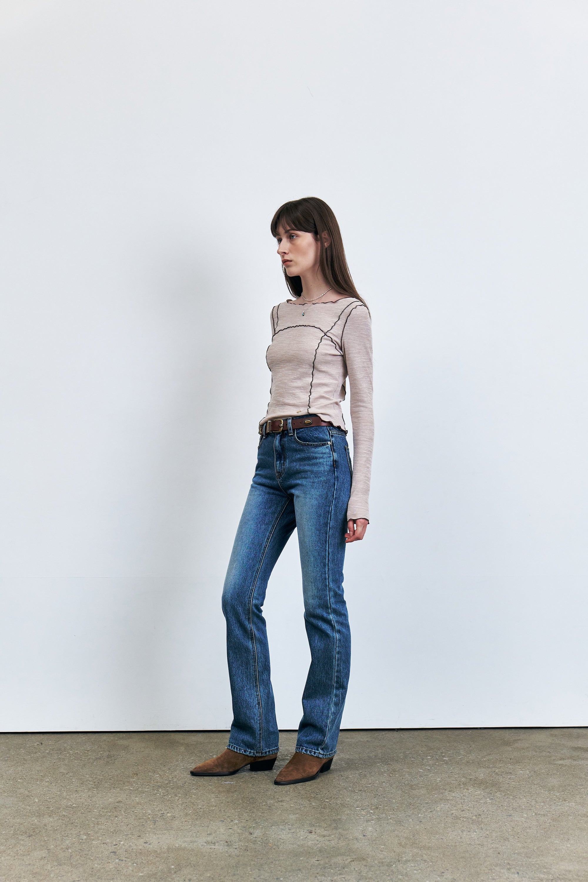 KUME Destroyed Straight Denim Pants