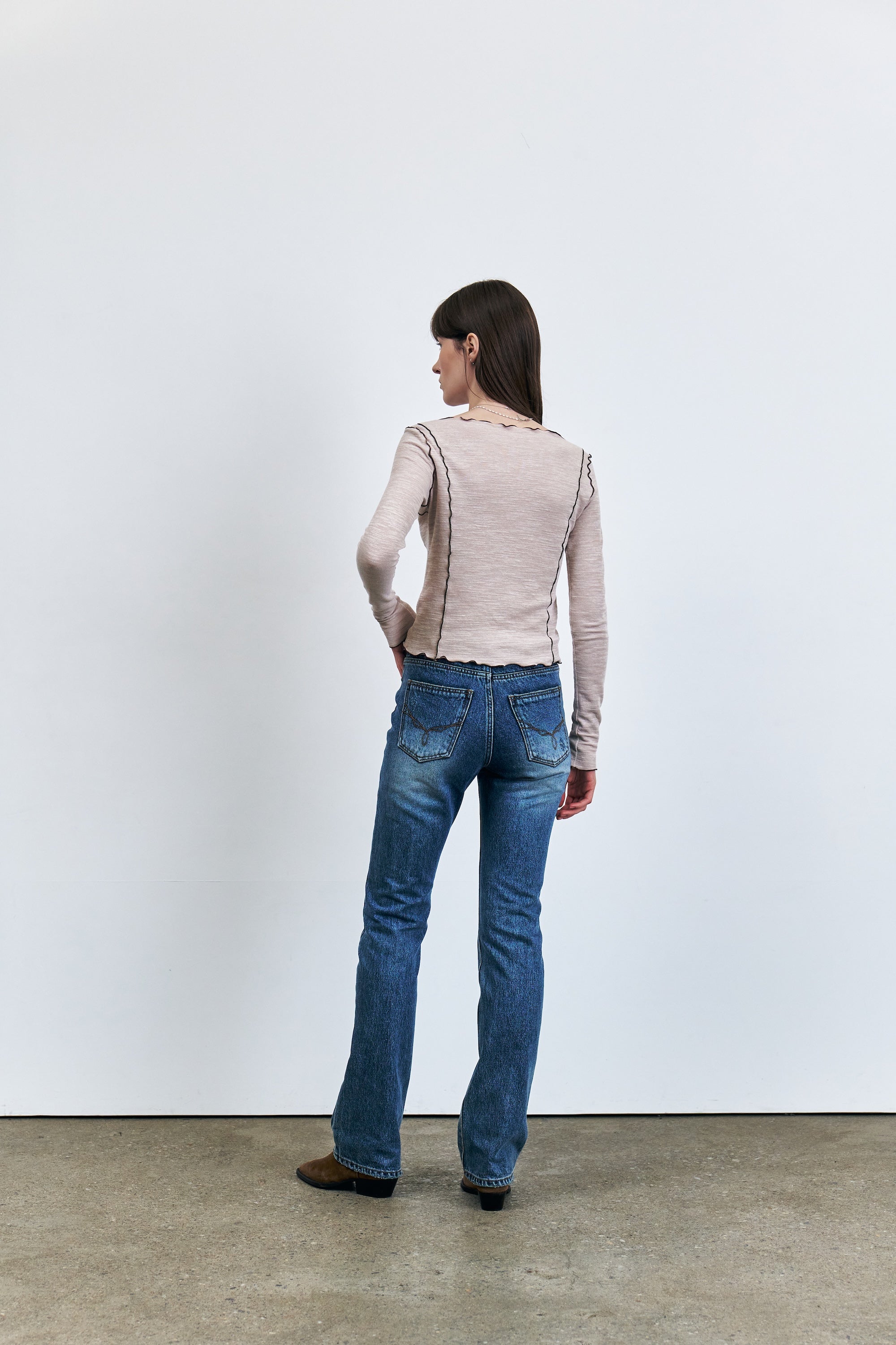 KUME Destroyed Straight Denim Pants