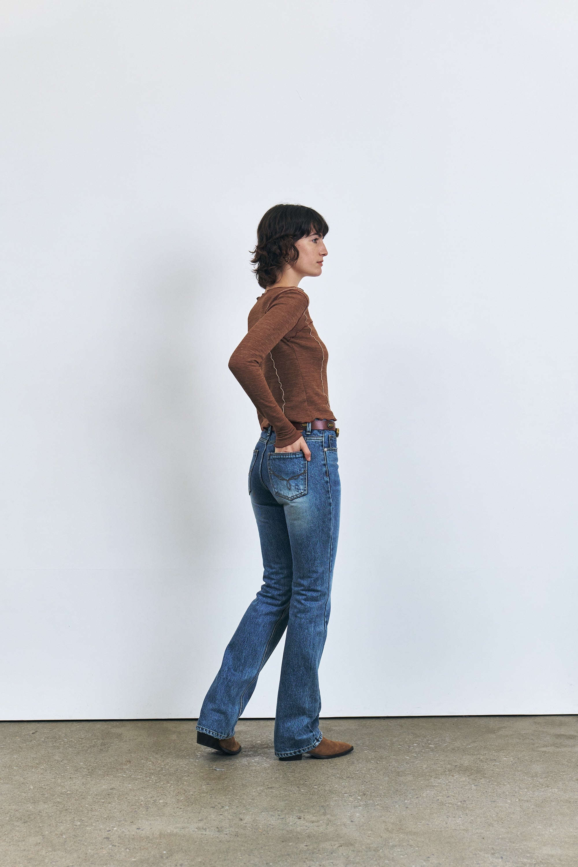 KUME Destroyed Straight Denim Pants