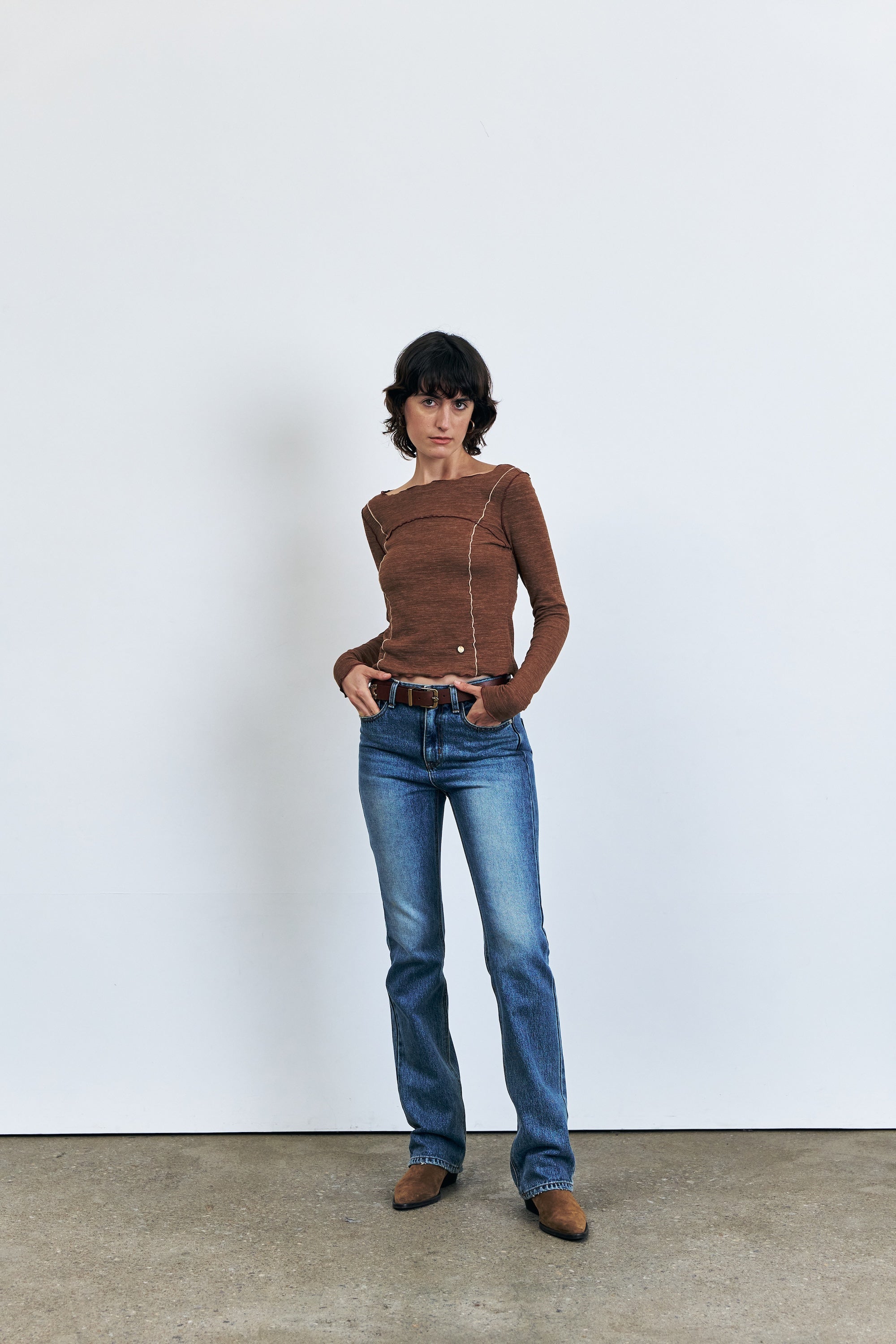 KUME Destroyed Straight Denim Pants