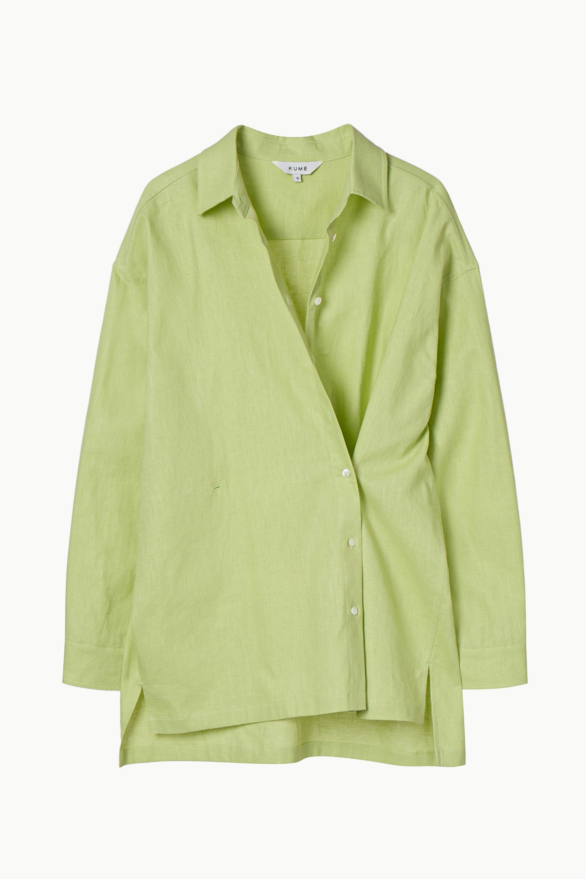 Linen Blend Crossover Shirt