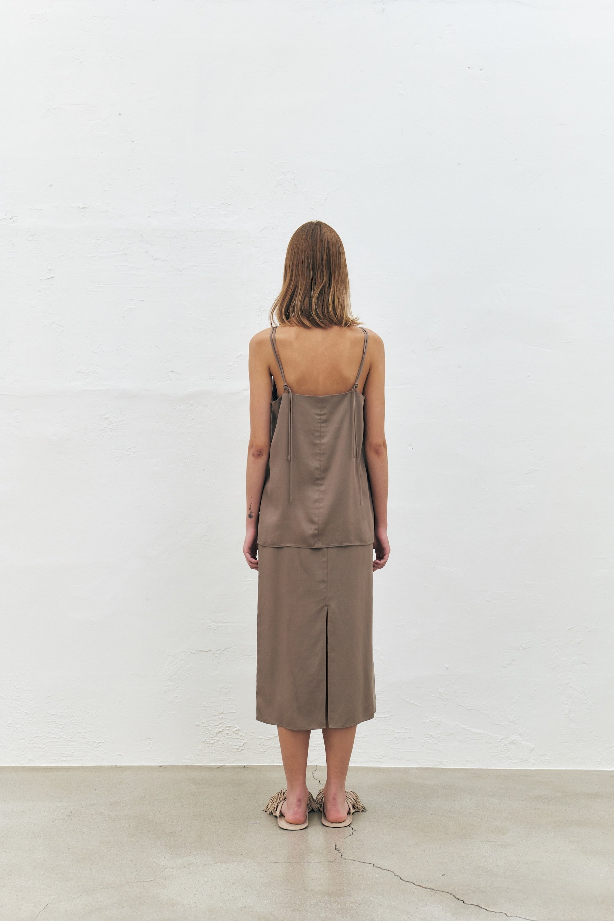 Tencel Twill Sleeveless Scarf Top