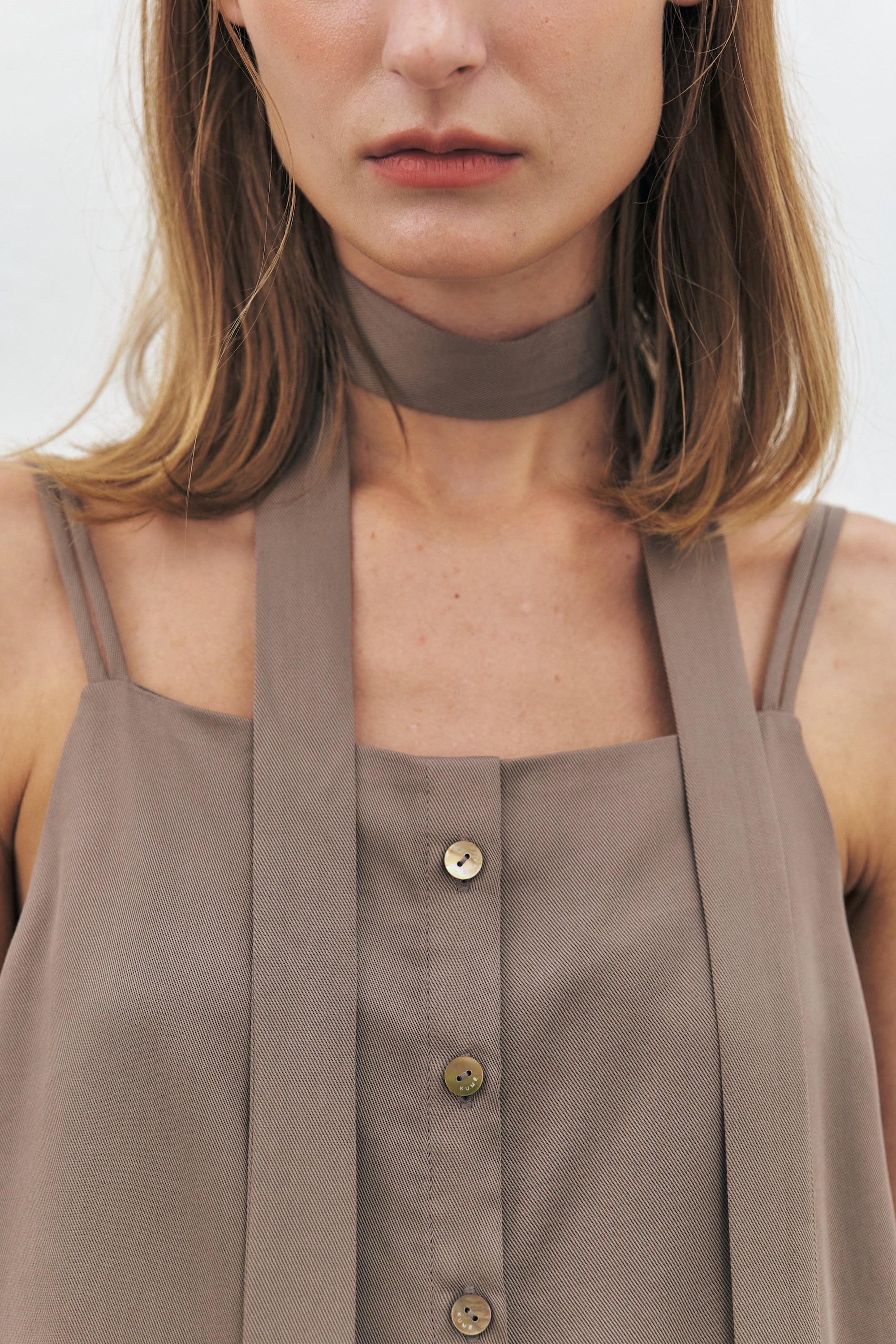 Tencel Twill Sleeveless Scarf Top