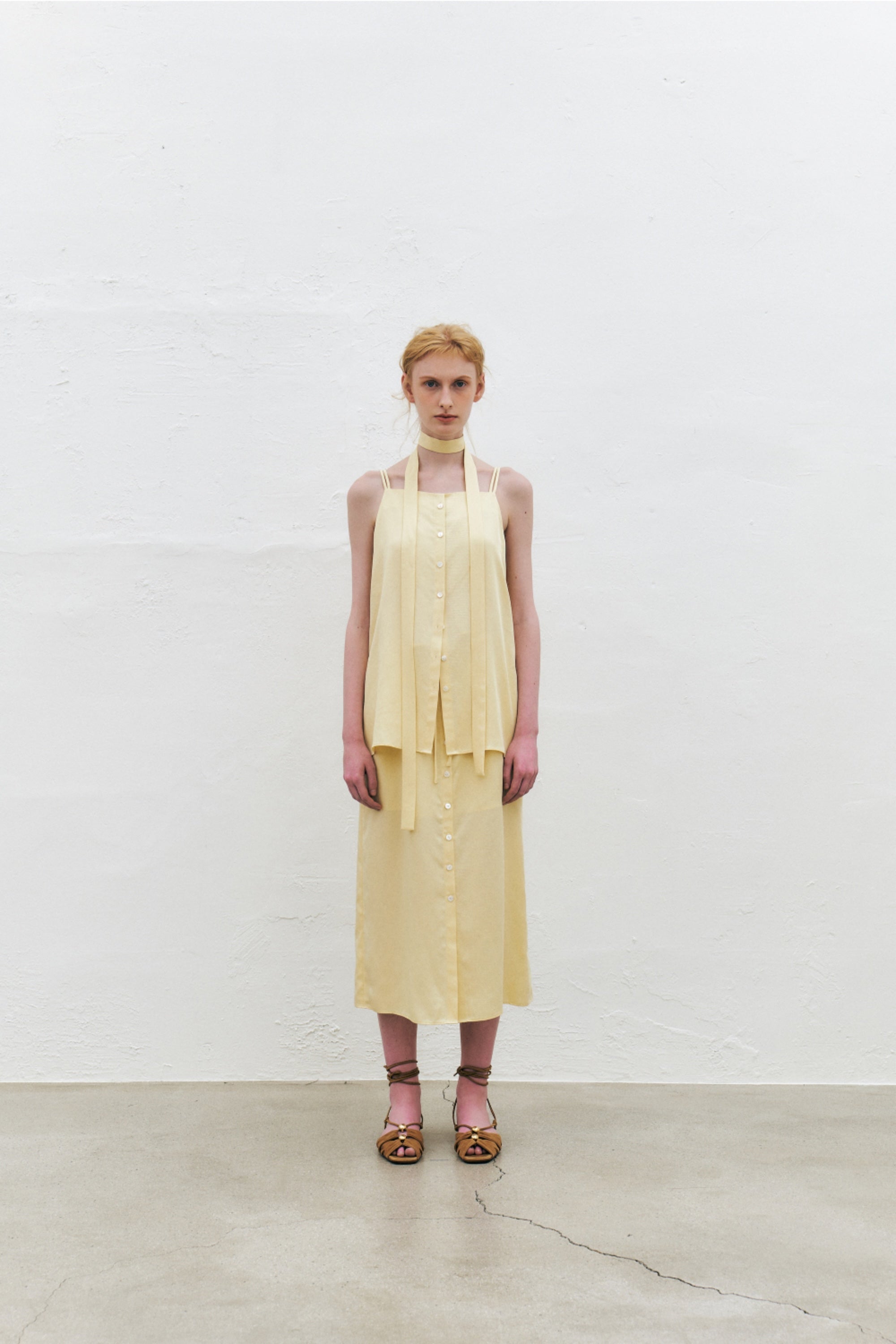 Tencel Twill Sleeveless Scarf Top