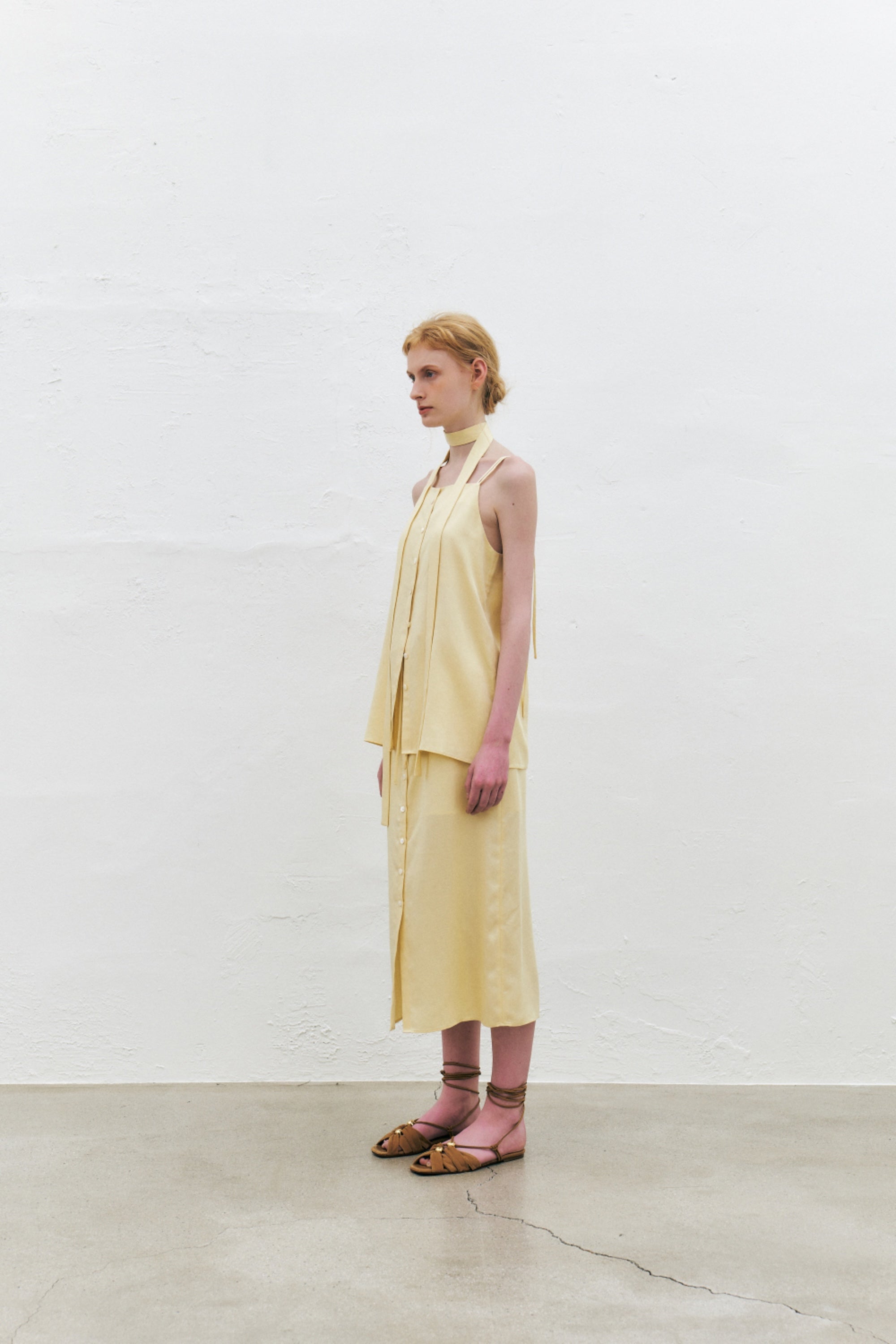 Tencel Twill Sleeveless Scarf Top