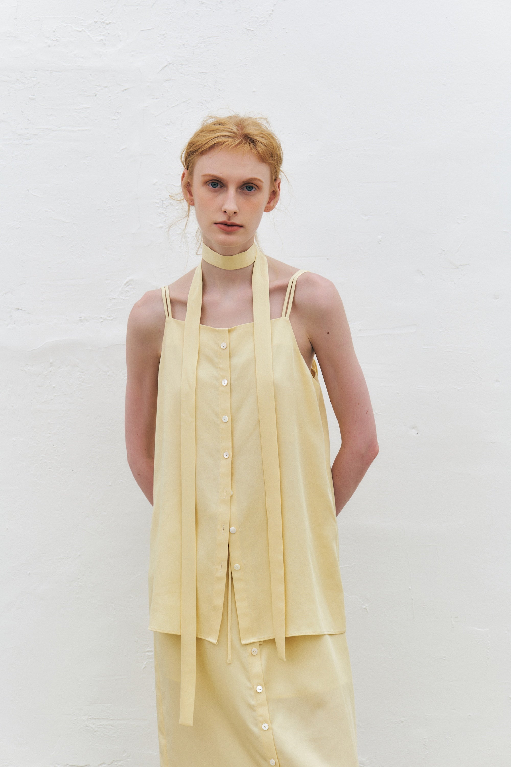 Tencel Twill Sleeveless Scarf Top