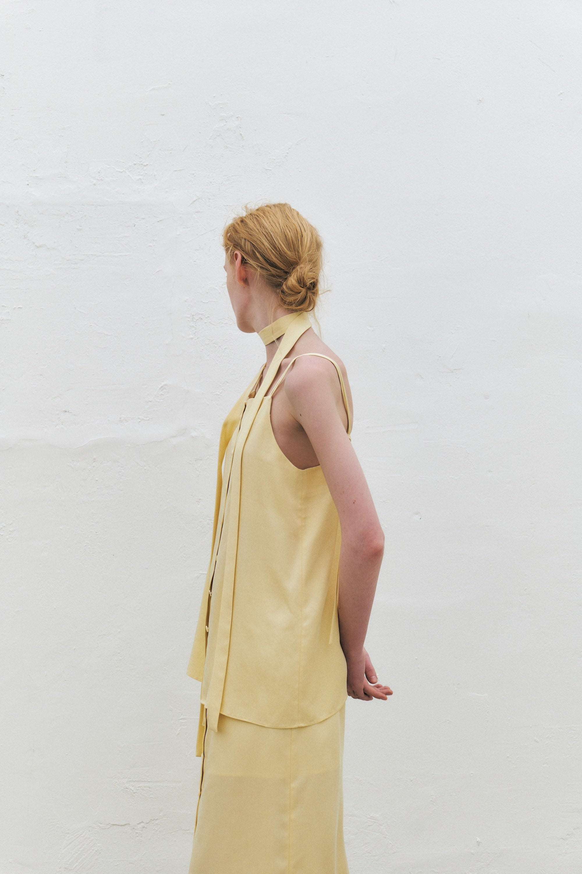 Tencel Twill Sleeveless Scarf Top