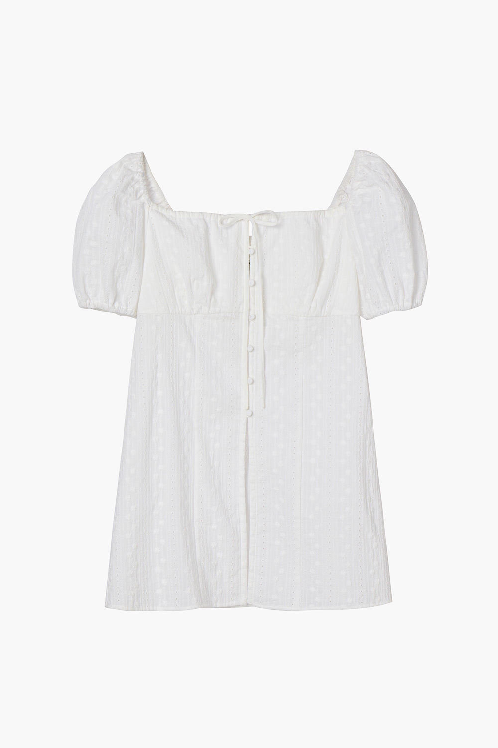 Eyelet Embroidered Puff Sleeve Blouse