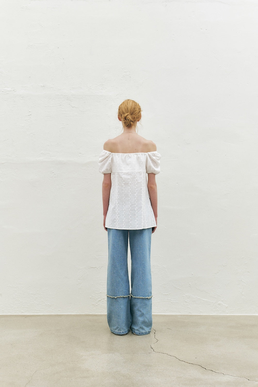 Eyelet Embroidered Puff Sleeve Blouse