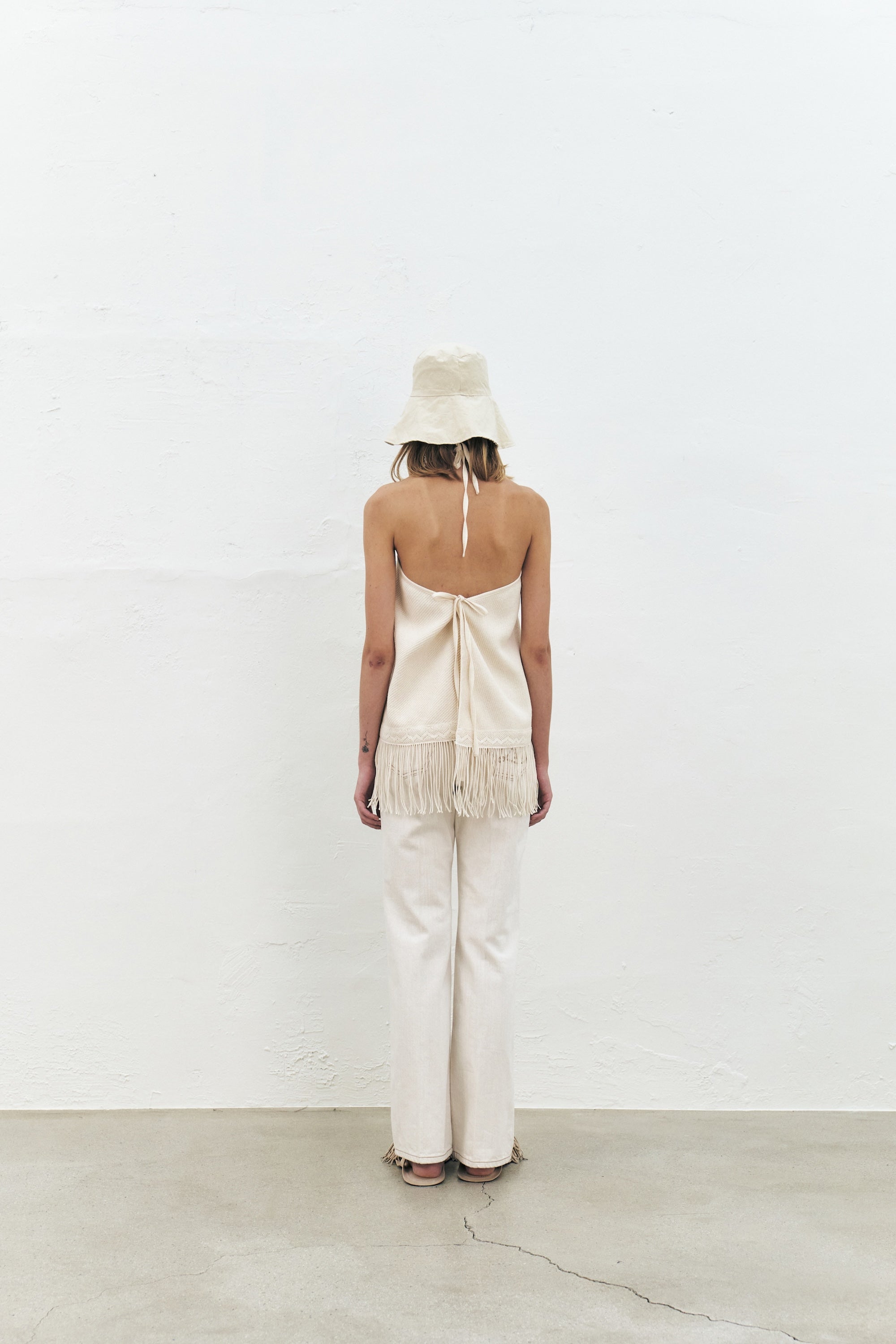 Cotton Fringe Halter Top