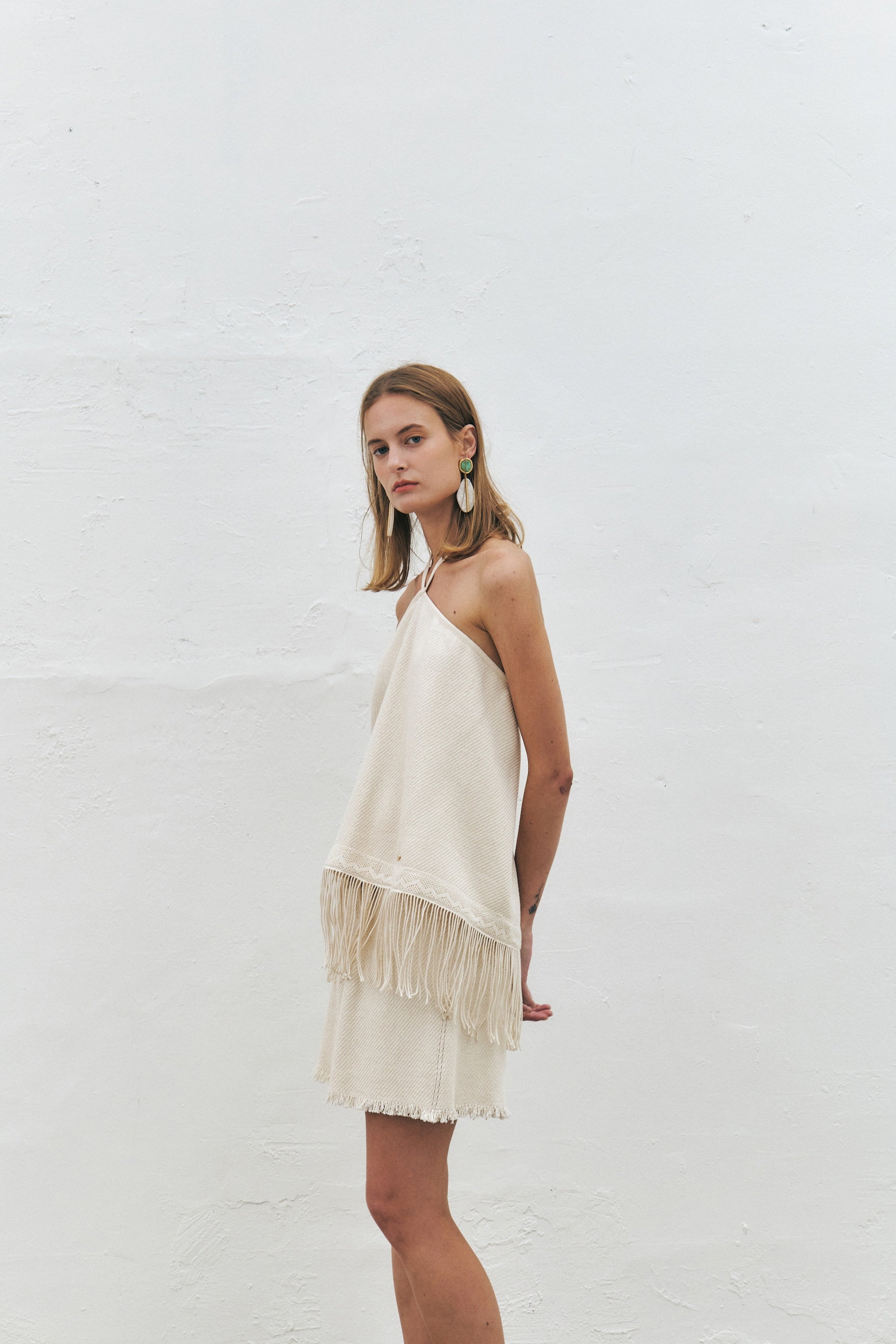 Cotton Fringe Halter Top