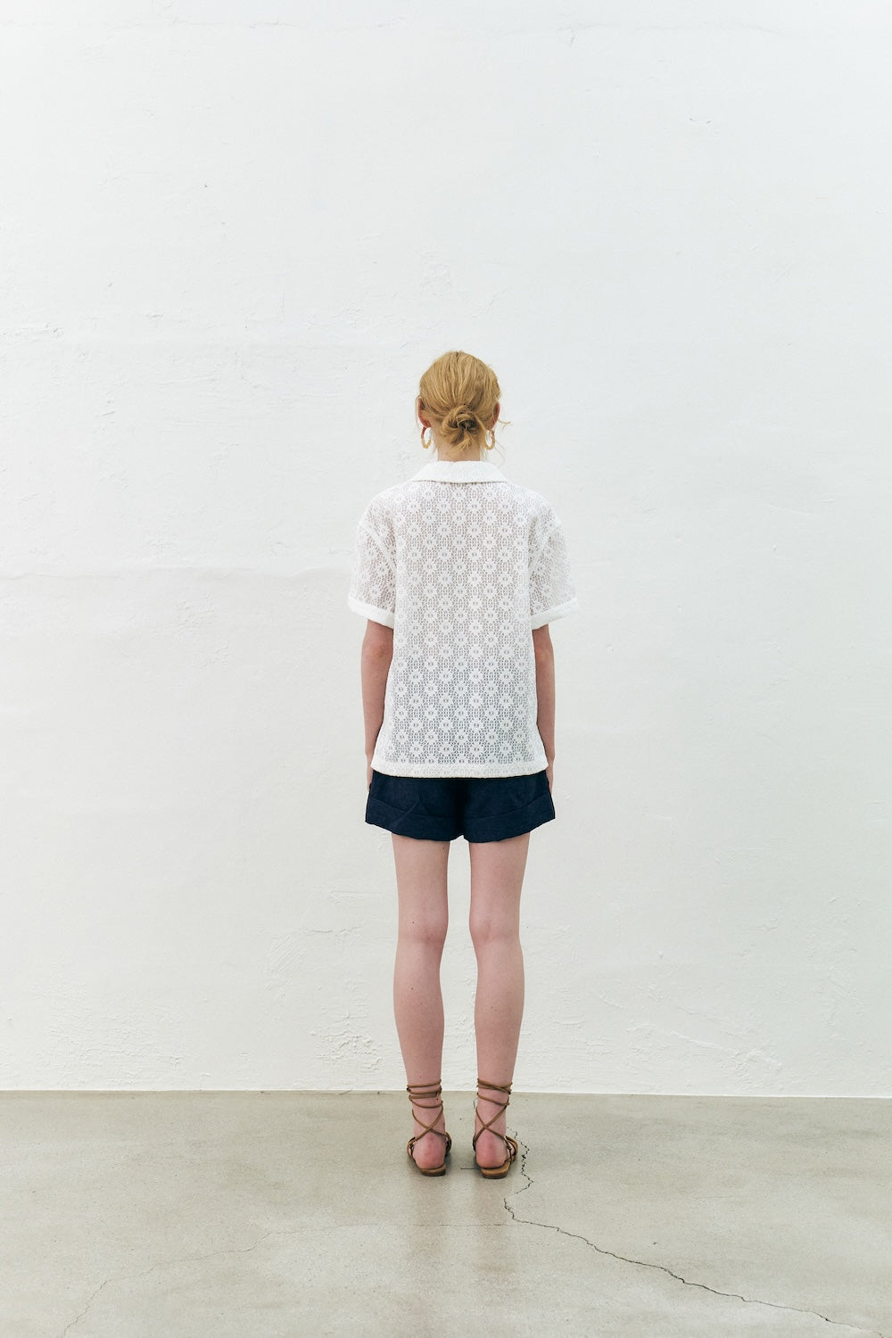 Lace Embroidered Cotton Shirt