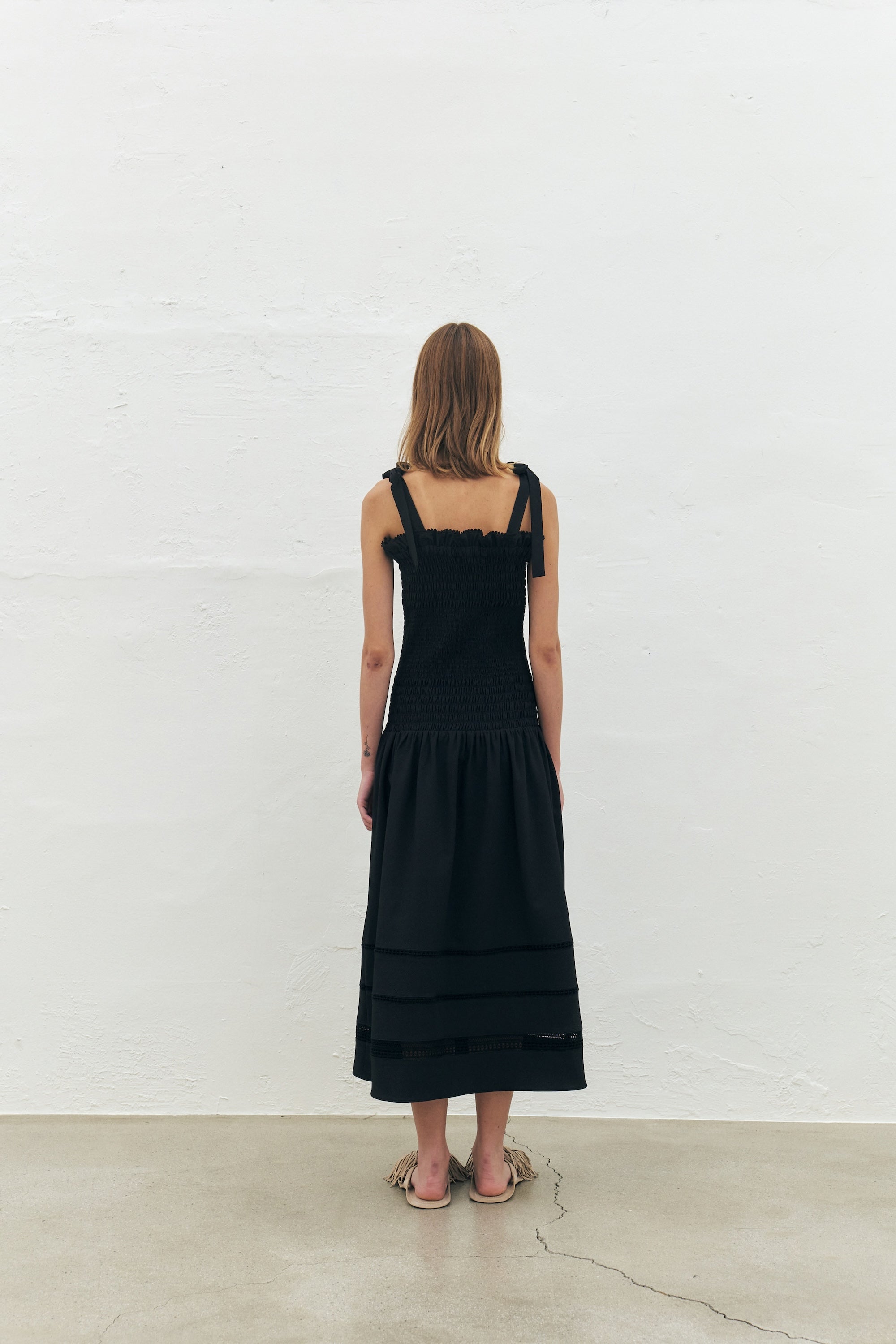 Ribbon Smocked Long Dress