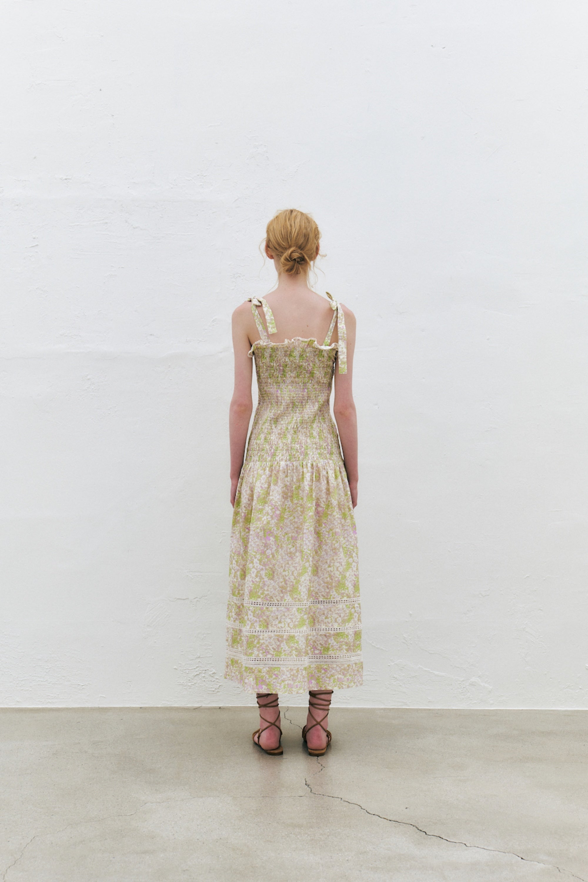 Ribbon Smocked Long Dress