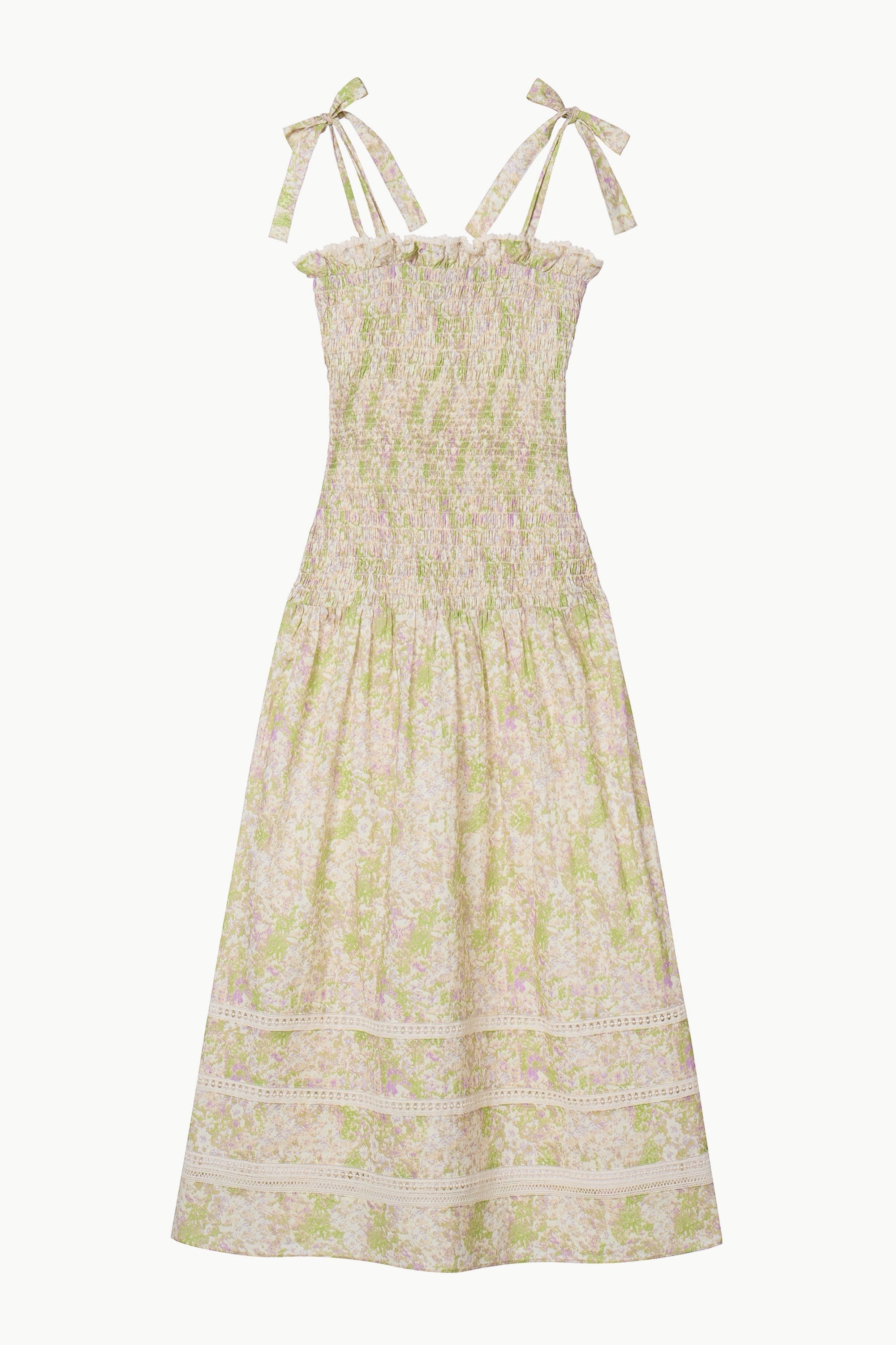 Ribbon Smocked Long Dress