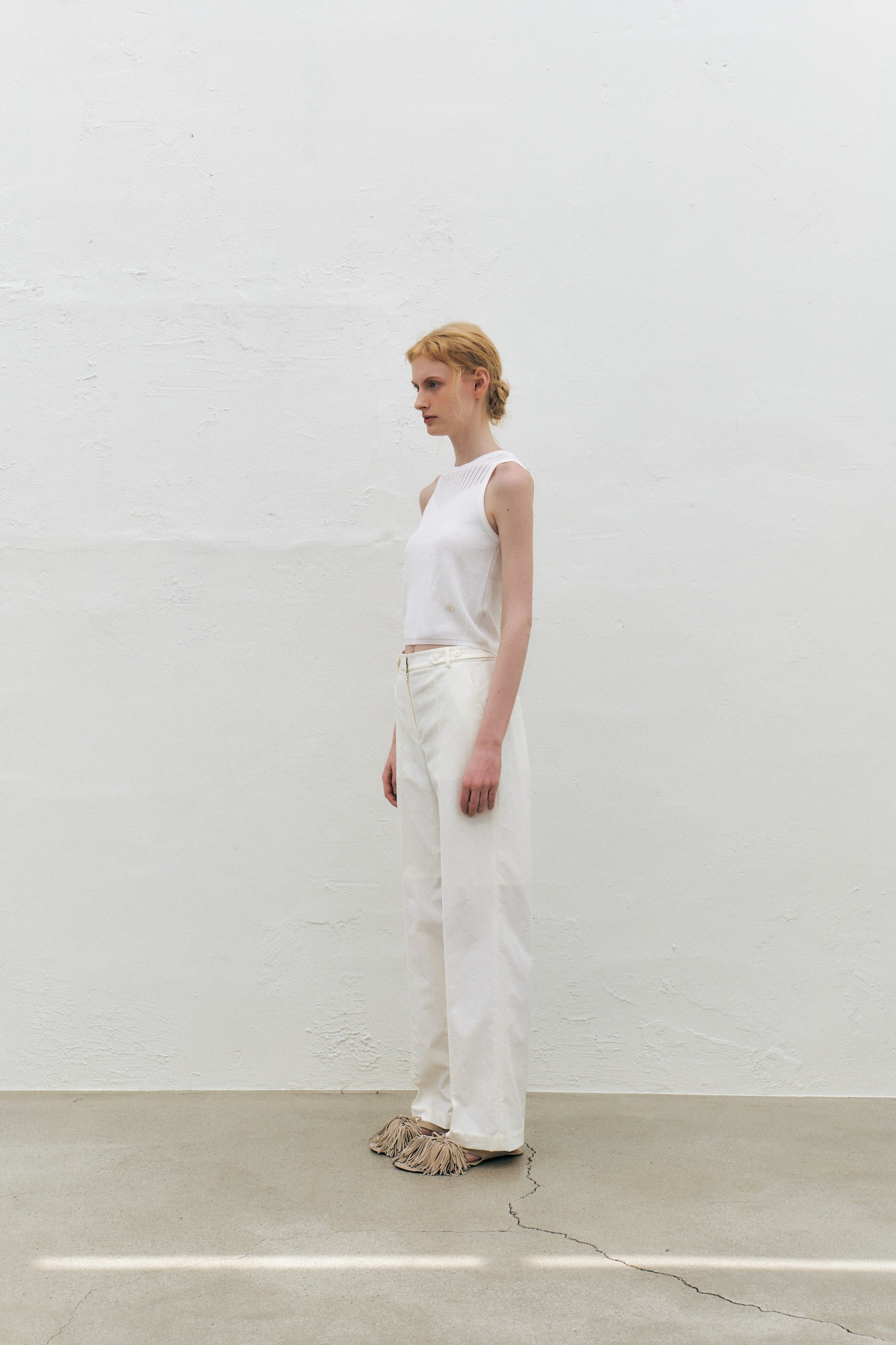 Relaxed Nylon Pintucked Pants