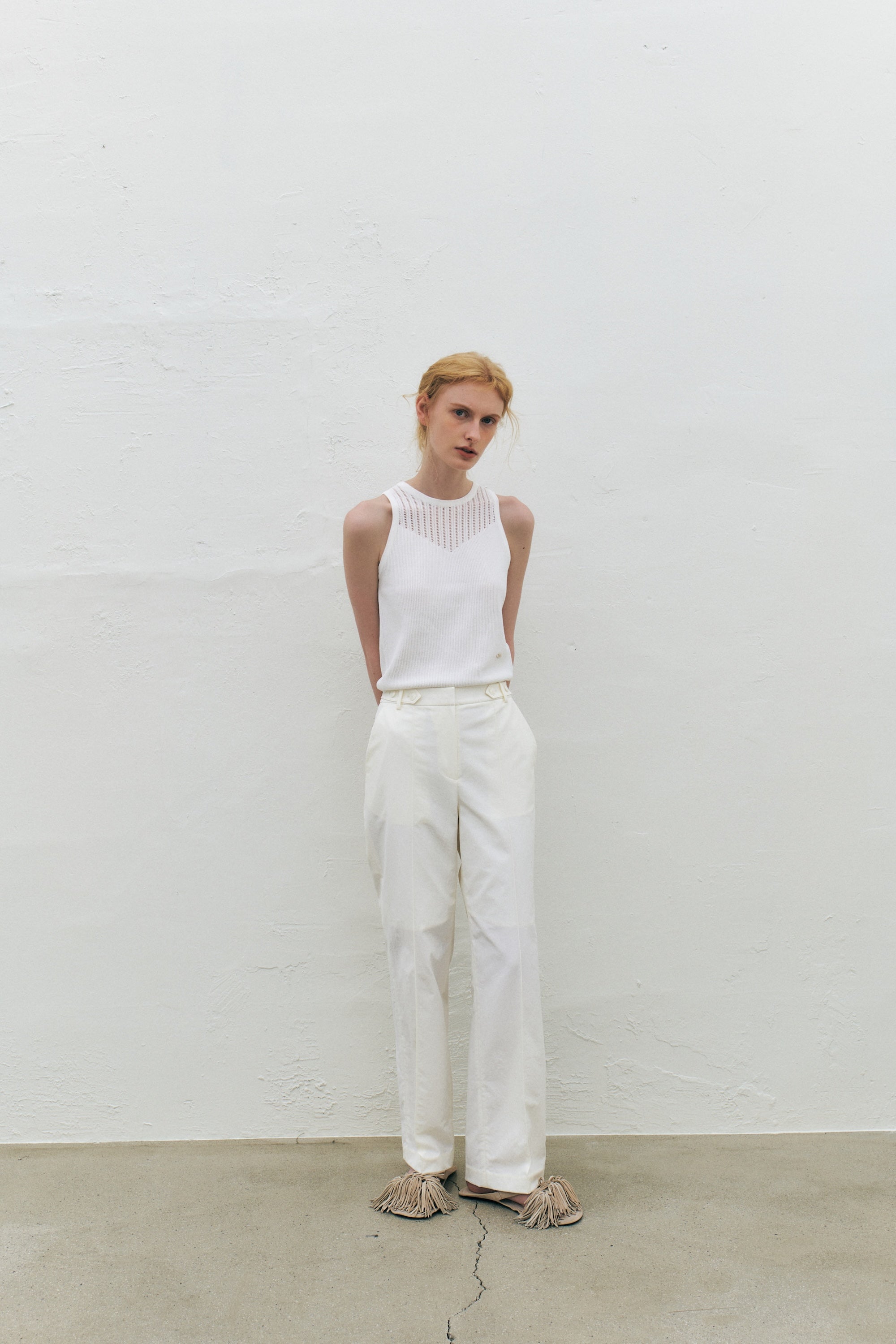 Relaxed Nylon Pintucked Pants