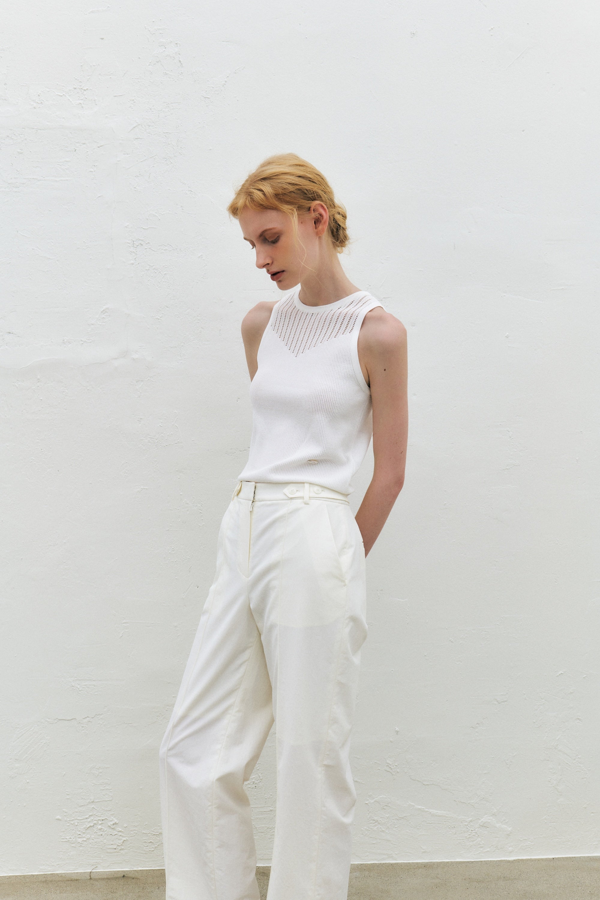 Relaxed Nylon Pintucked Pants