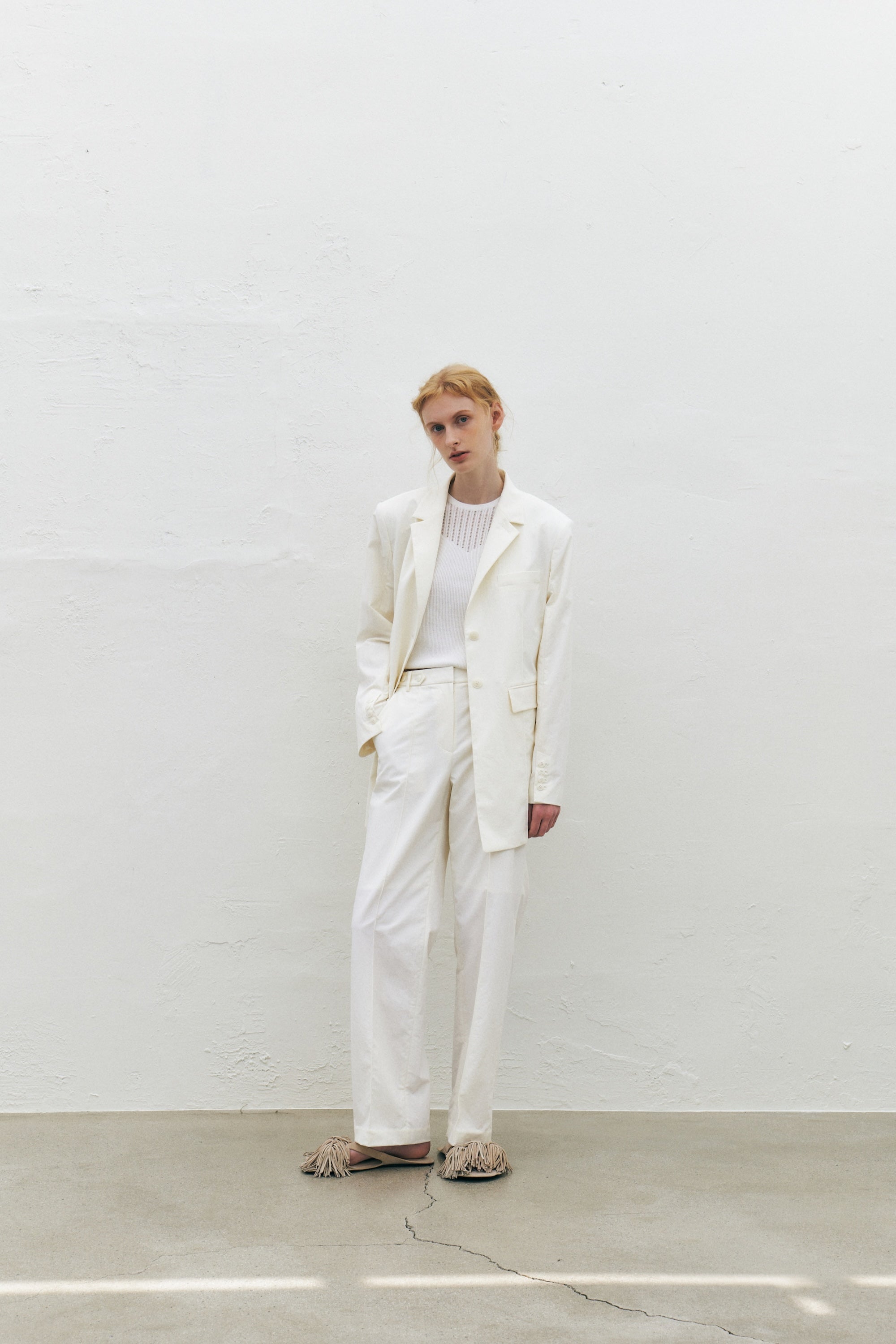 Relaxed Nylon Pintucked Pants