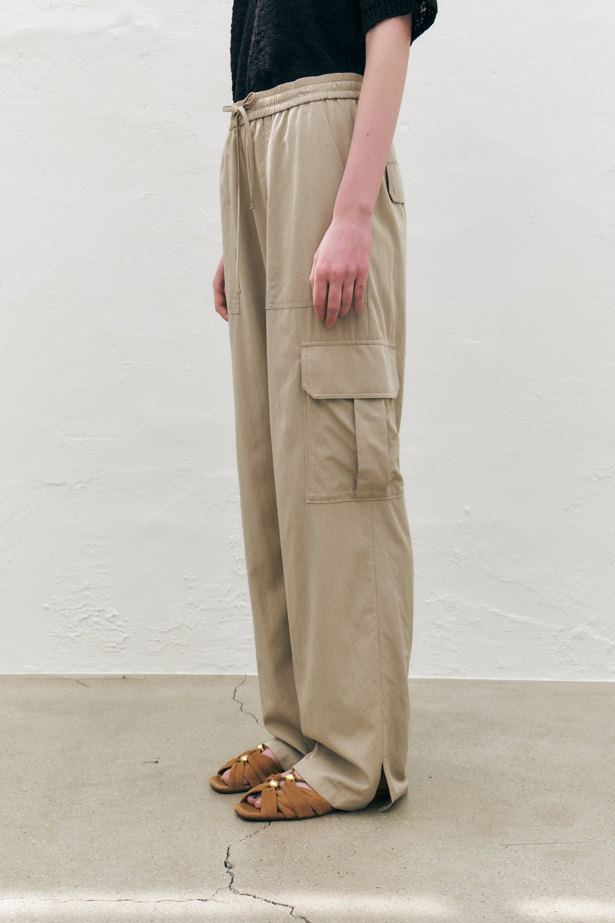 Rayon Banded Cargo Pants