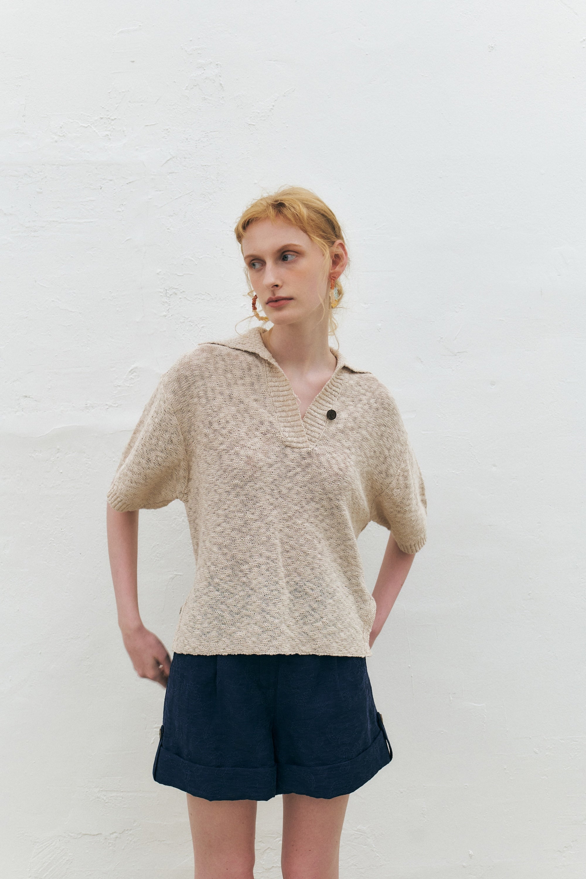 Paisley Linen Blend Shorts