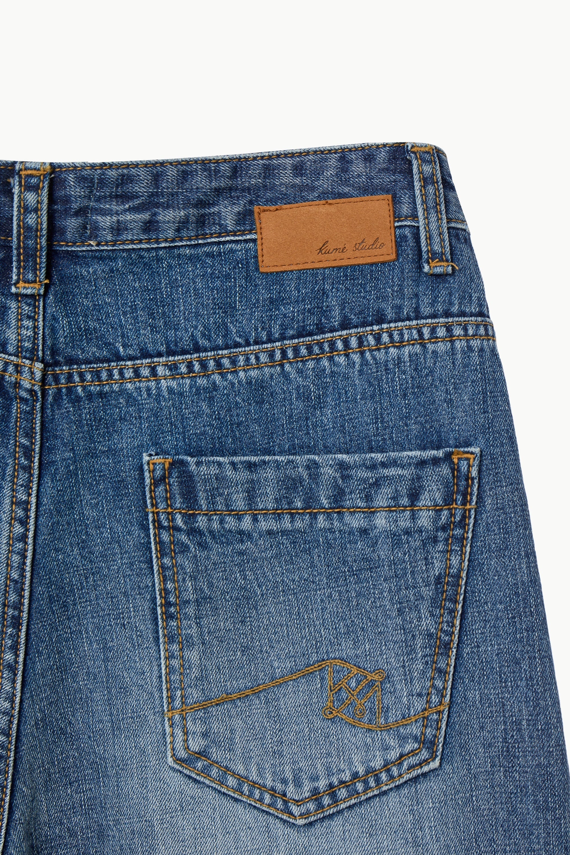 Frayed Denim Midi Shorts