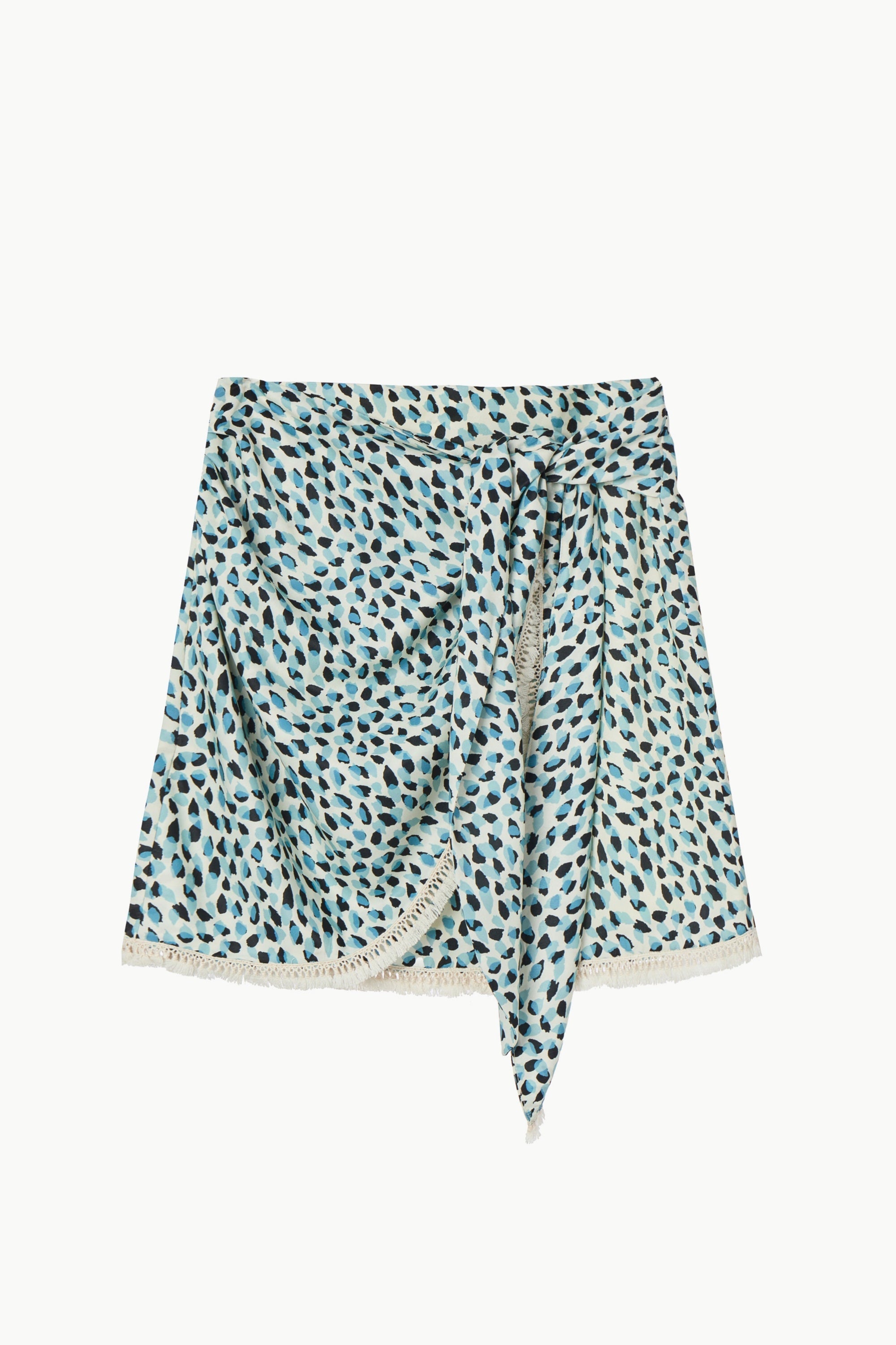 Printed Wrap Mini Skirt