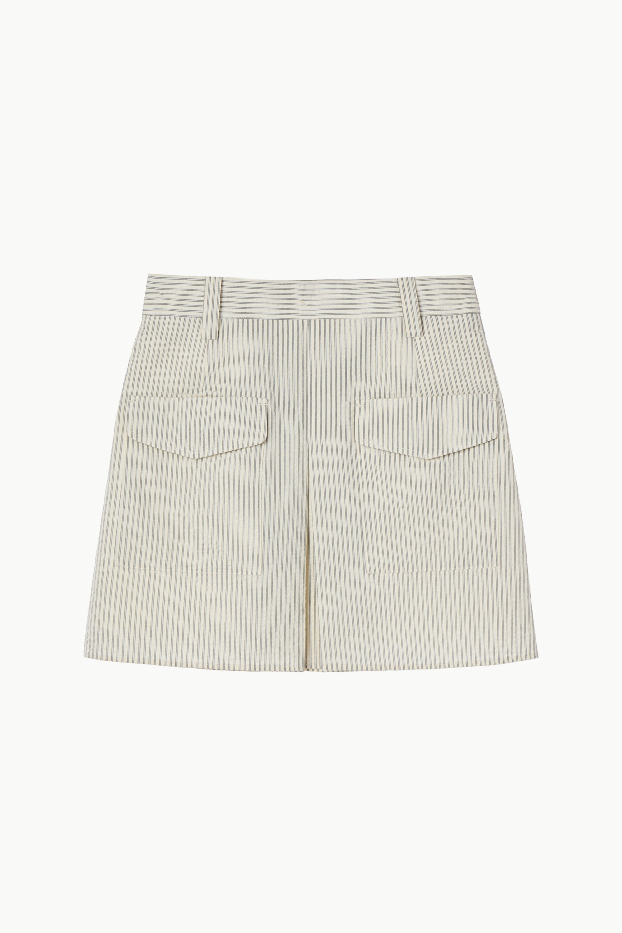 Box Pleated Striped Mini Skirt
