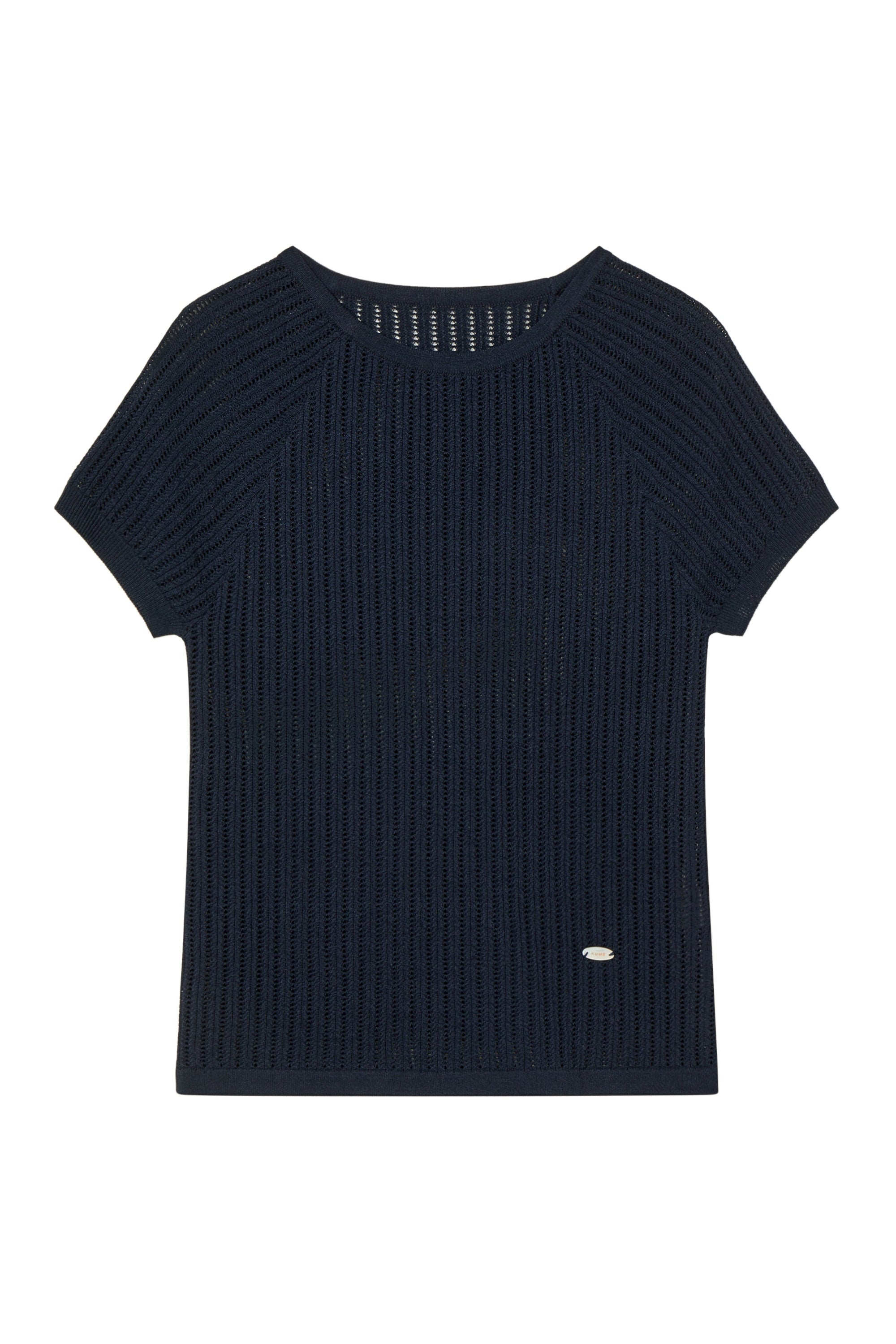 Rayon Blend Fitted Short-Sleeved Sweater