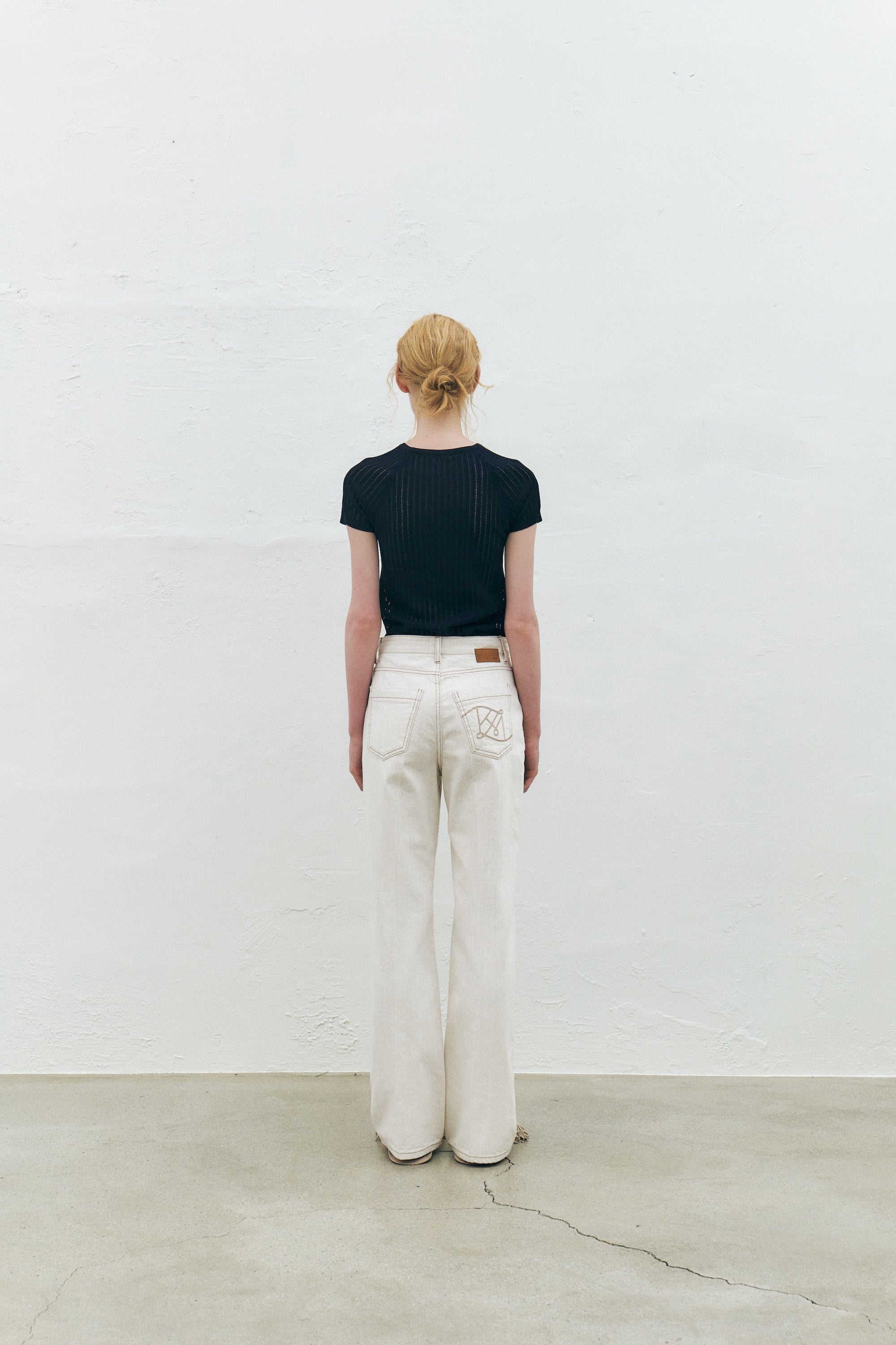 Rayon Blend Fitted Short-Sleeved Sweater