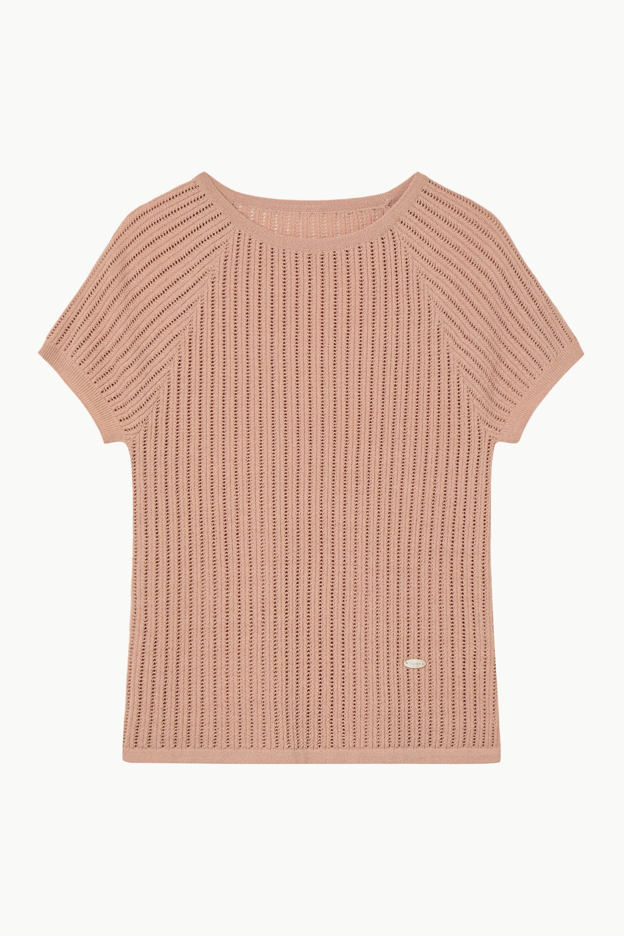 Rayon Blend Fitted Short-Sleeved Sweater