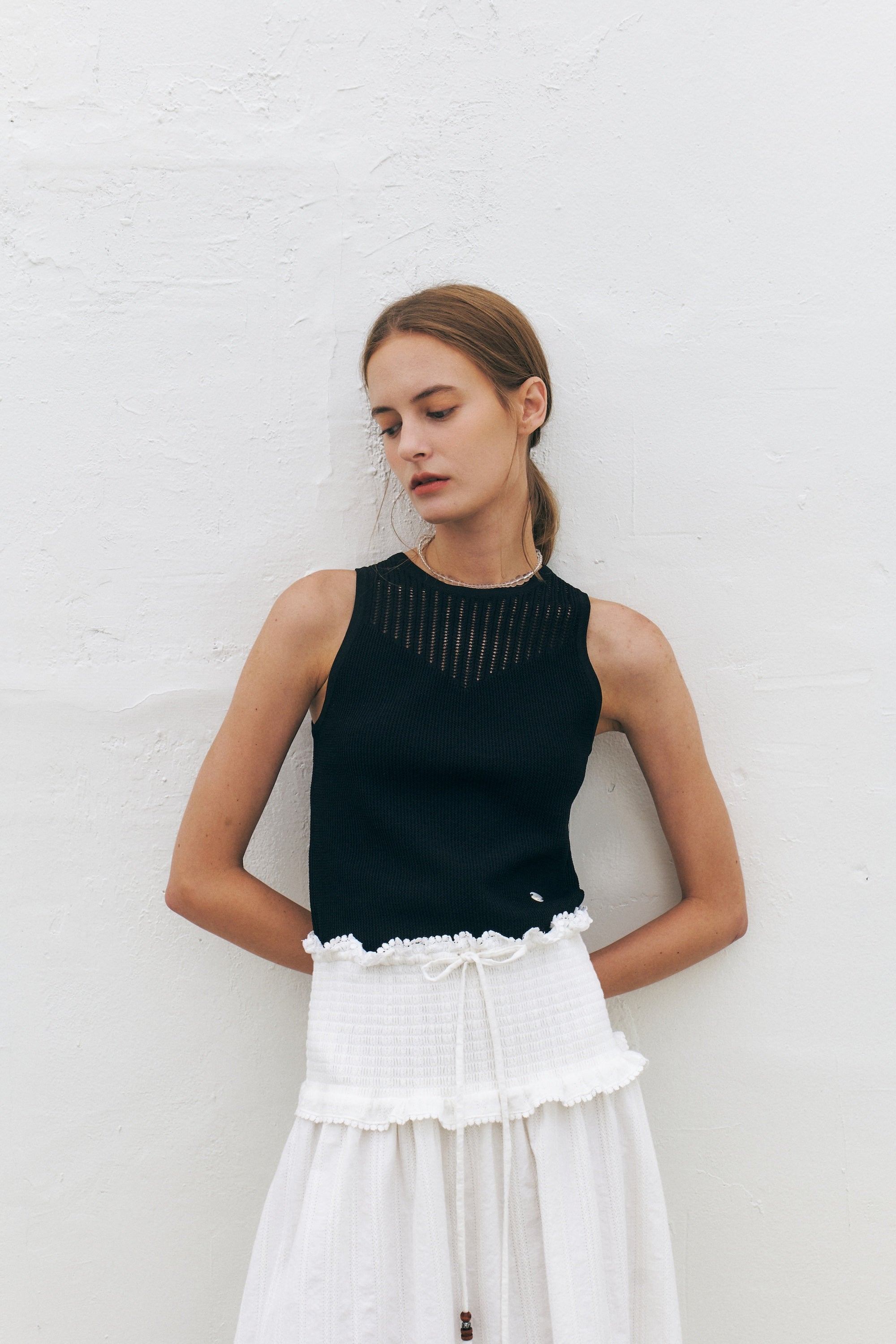 Rayon Blend Fitted Sleeveless Sweater