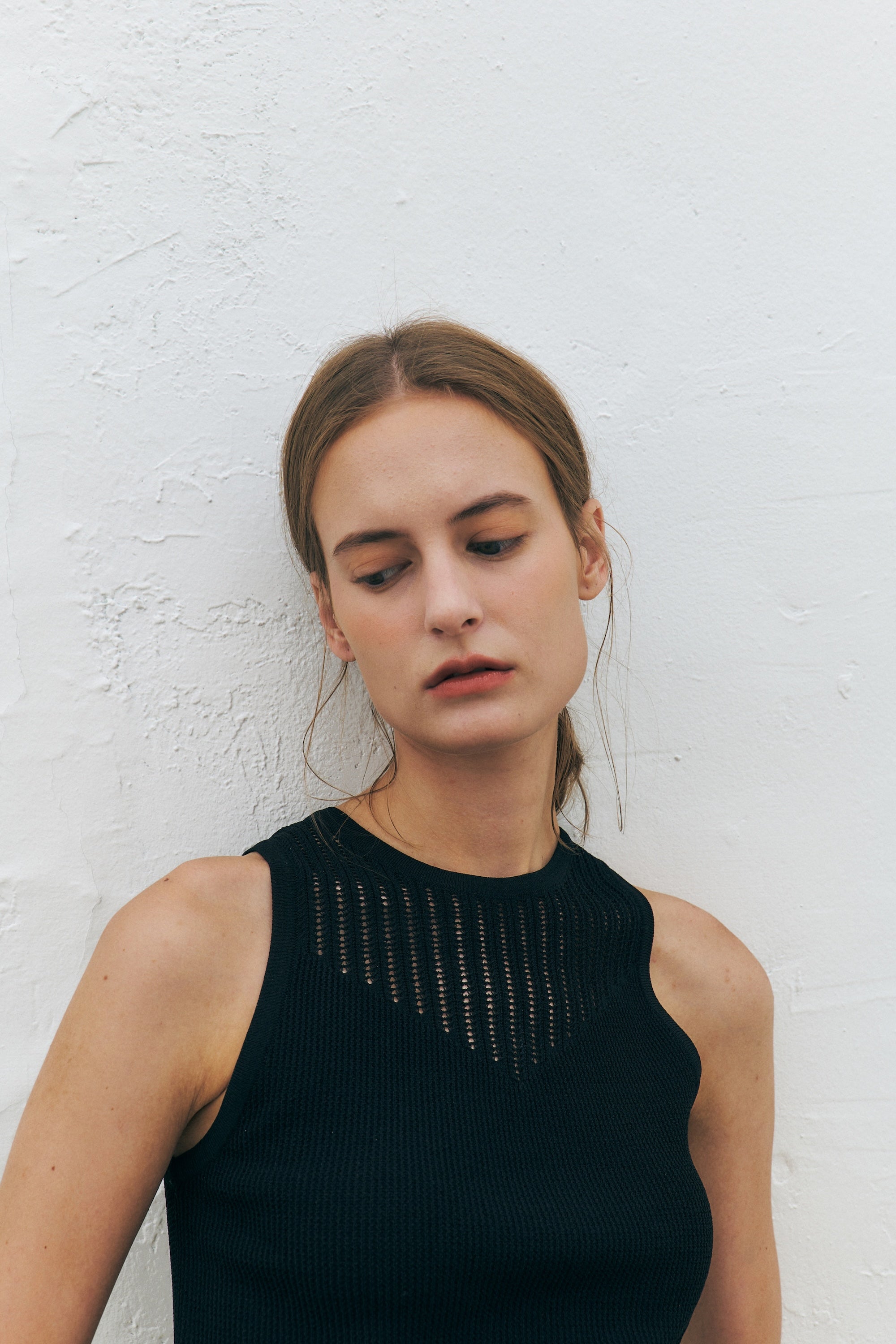 Rayon Blend Fitted Sleeveless Sweater