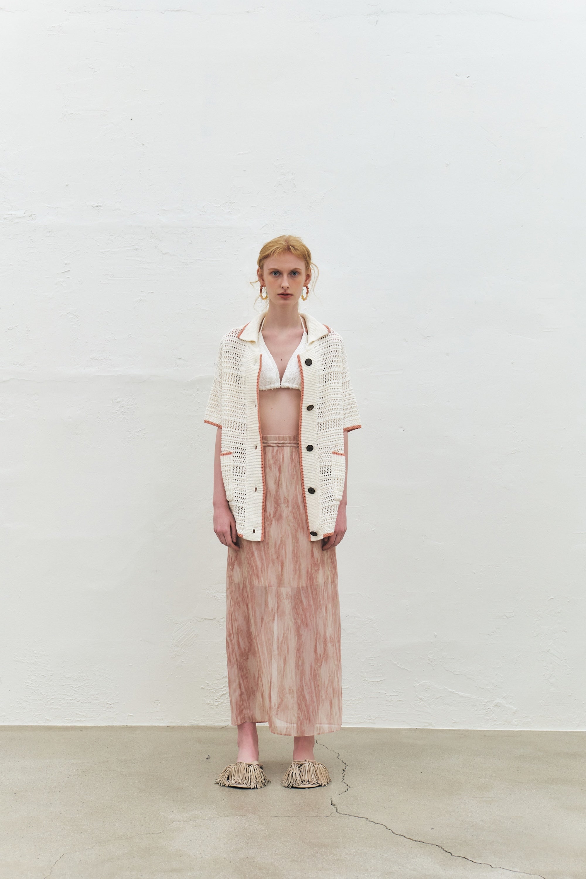 Crochet Cotton Short-sleeved Cardigan