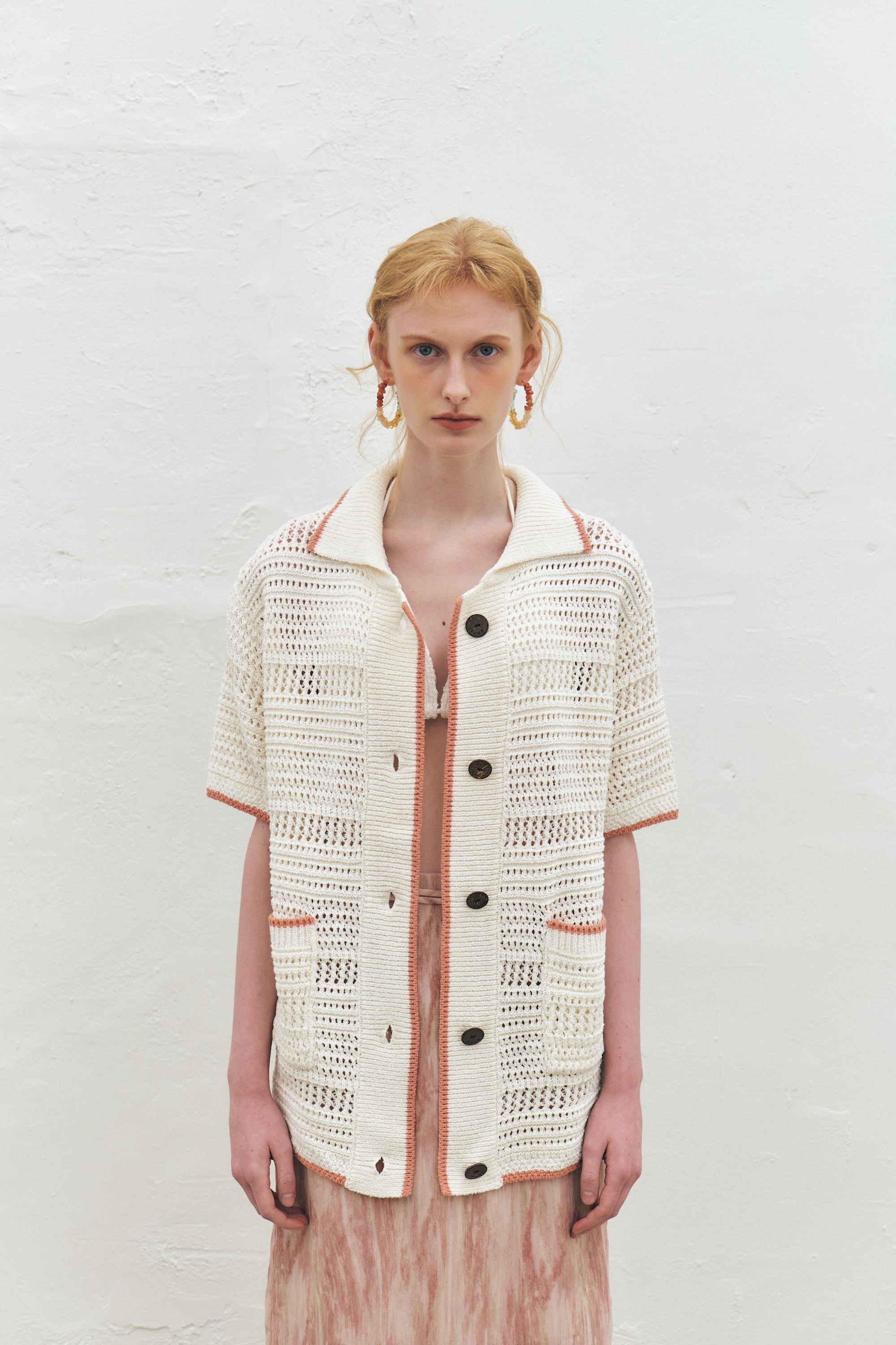 Crochet Cotton Short-sleeved Cardigan