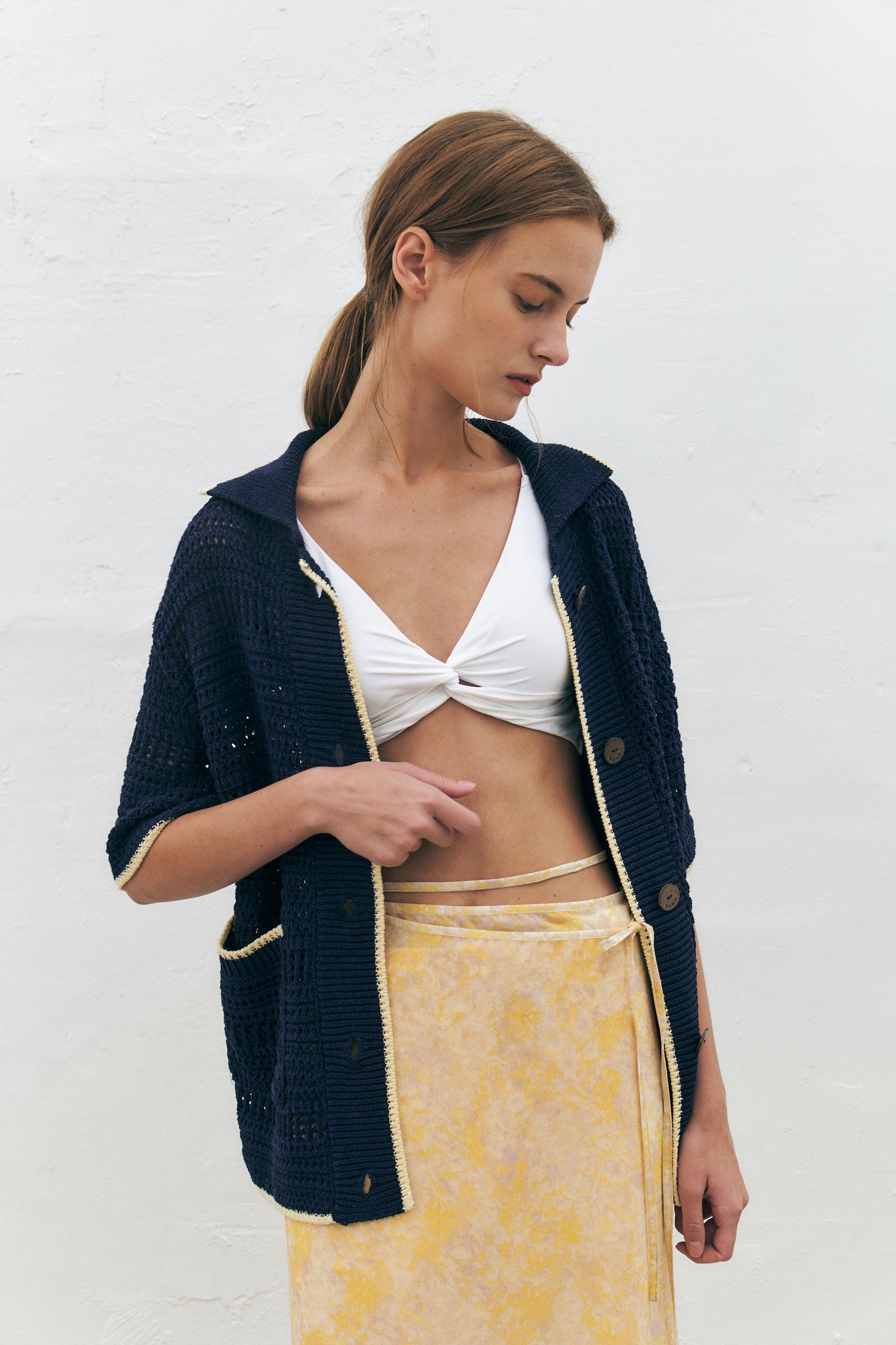 Crochet Cotton Short-sleeved Cardigan