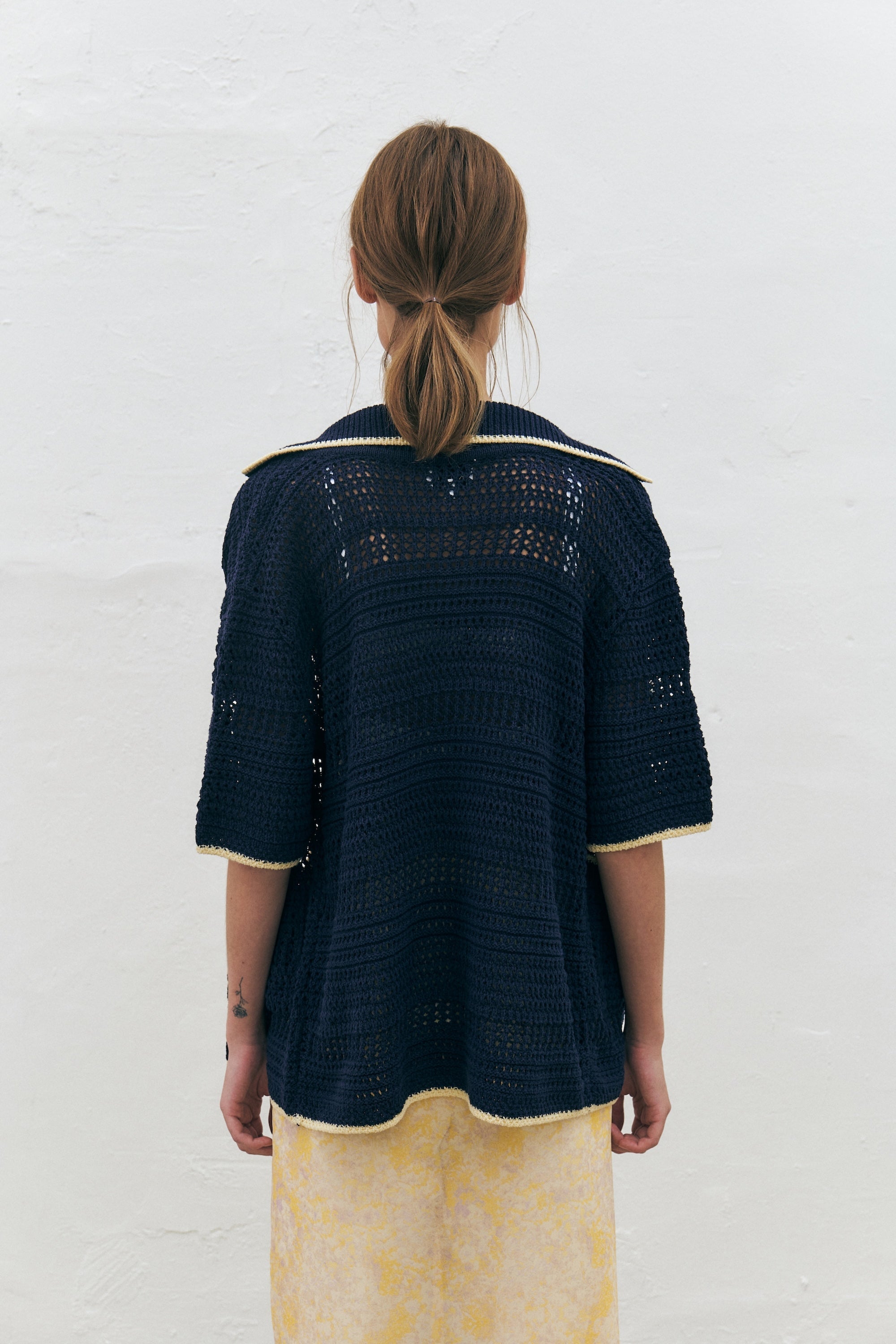 Crochet Cotton Short-sleeved Cardigan