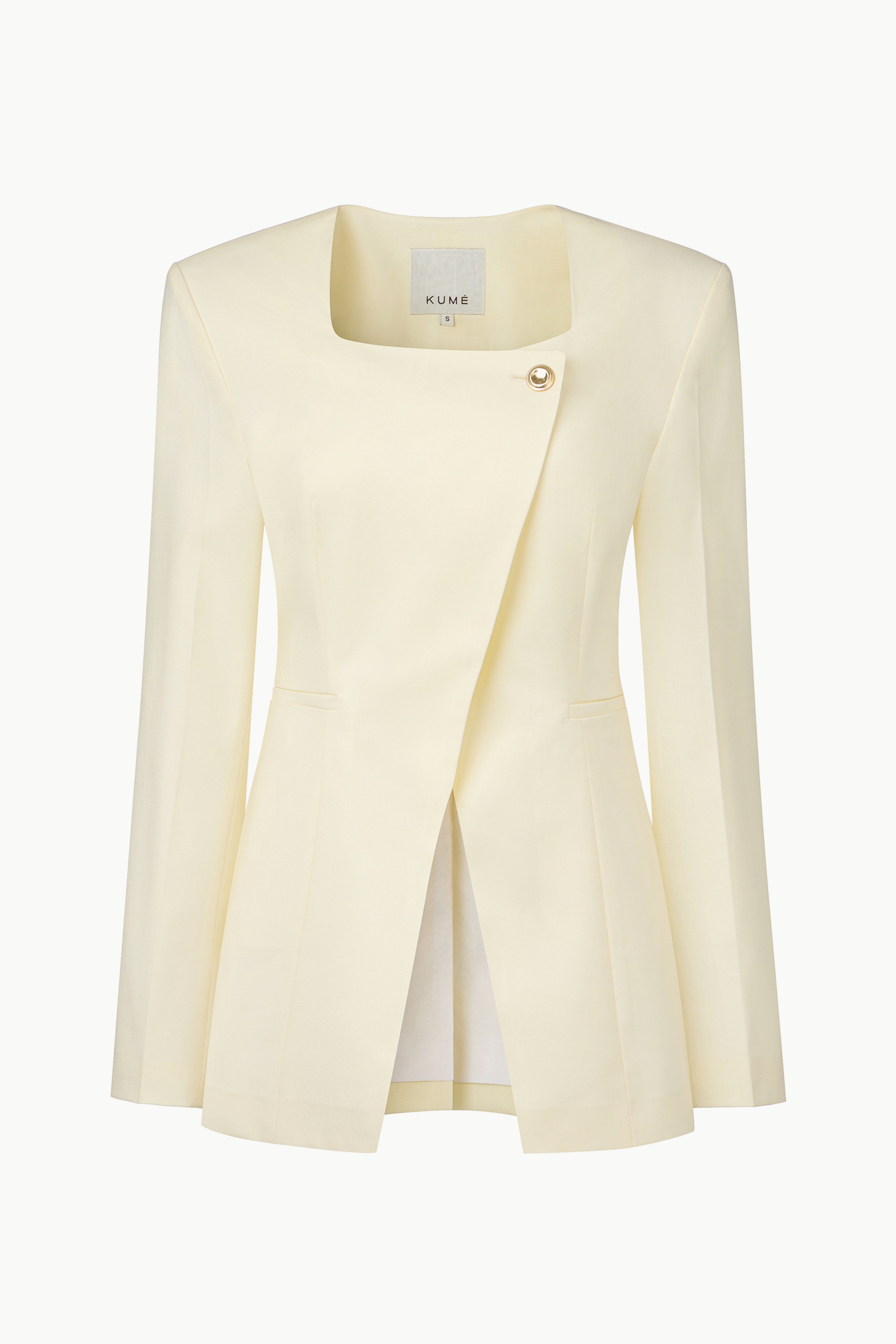 One Button Square-neck Jacket