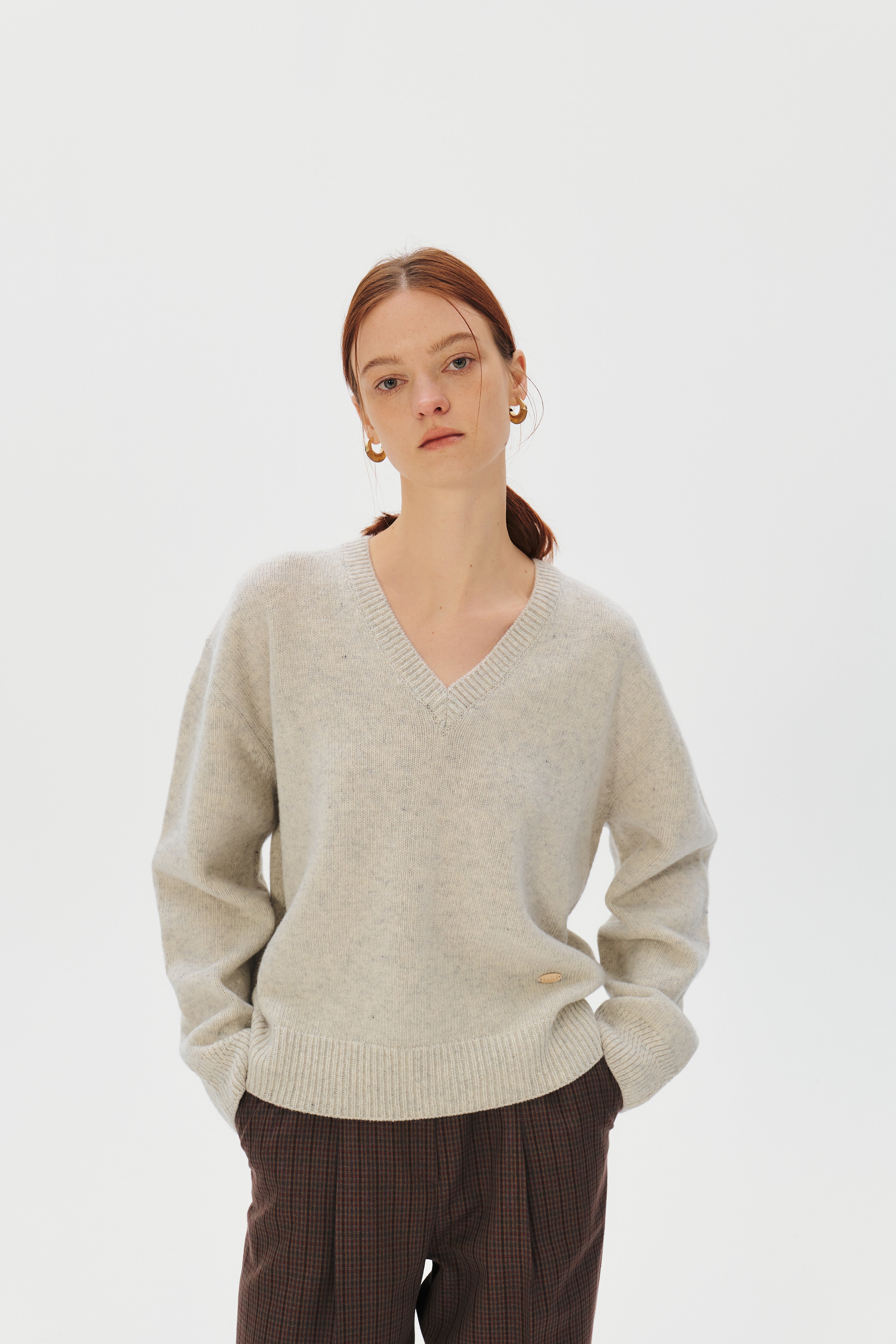 V-neck Superfine Merino Wool Sweater