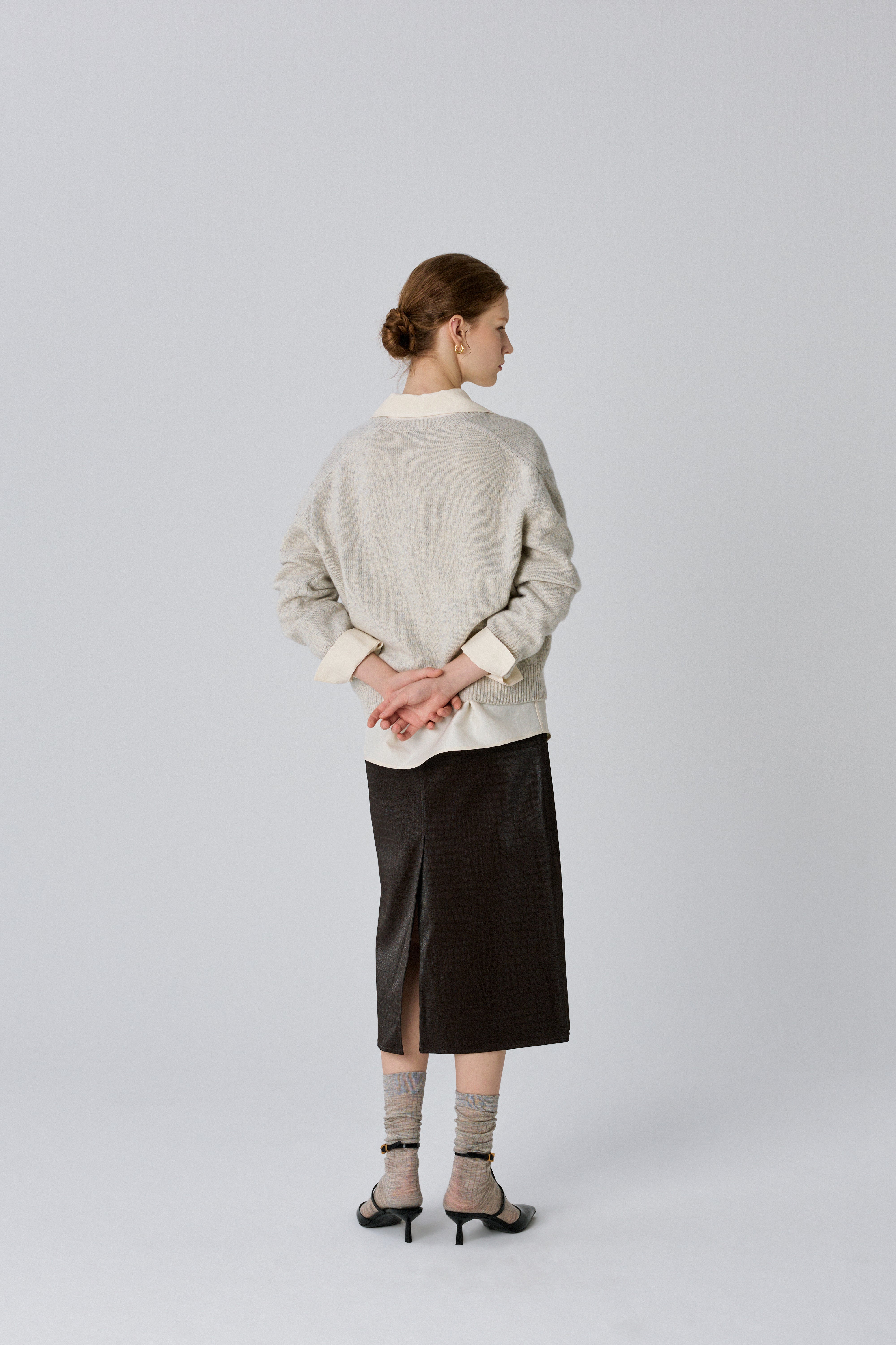 V-neck Superfine Merino Wool Sweater